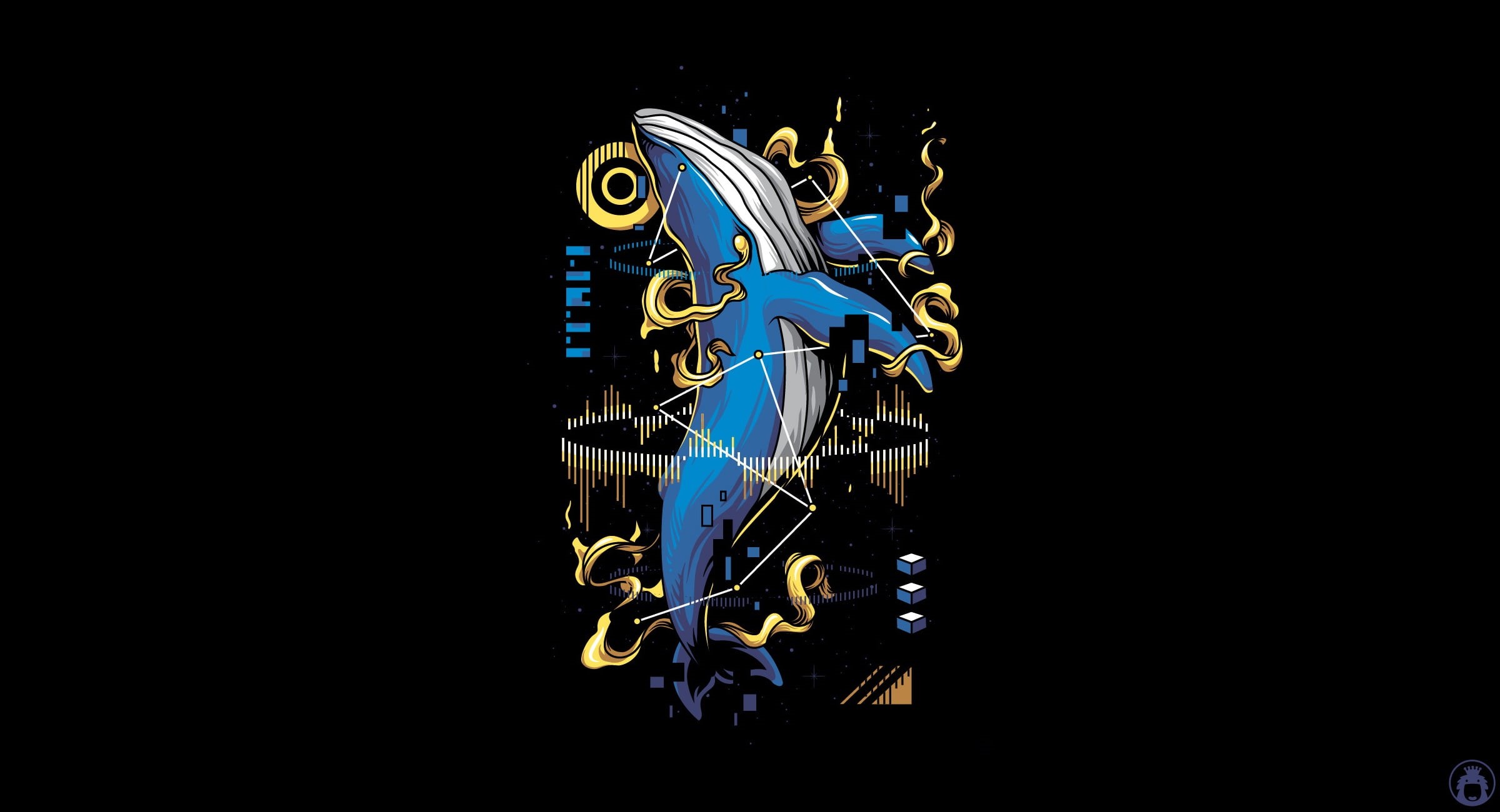 Fantasy, Whale, Angga Tantama, Illustration, Animal, Vector, 1080P, Mammals, Minimalism, Background, Art, HD Wallpaper