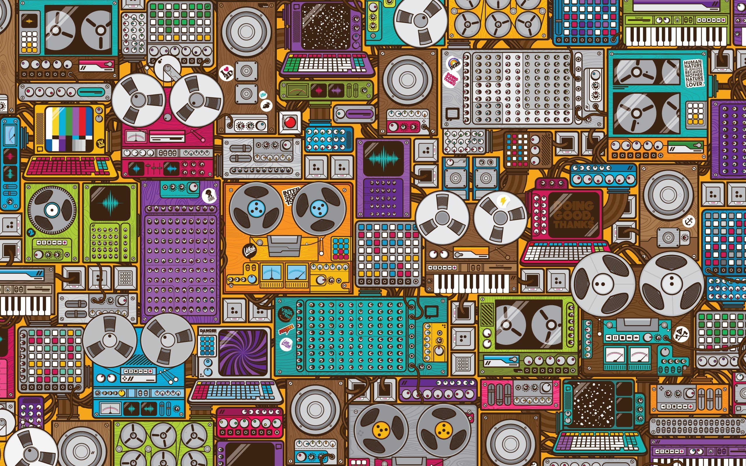 2K, technology, Jared Nickerson, vintage, reel-to-reel tape recorders, HD Wallpaper