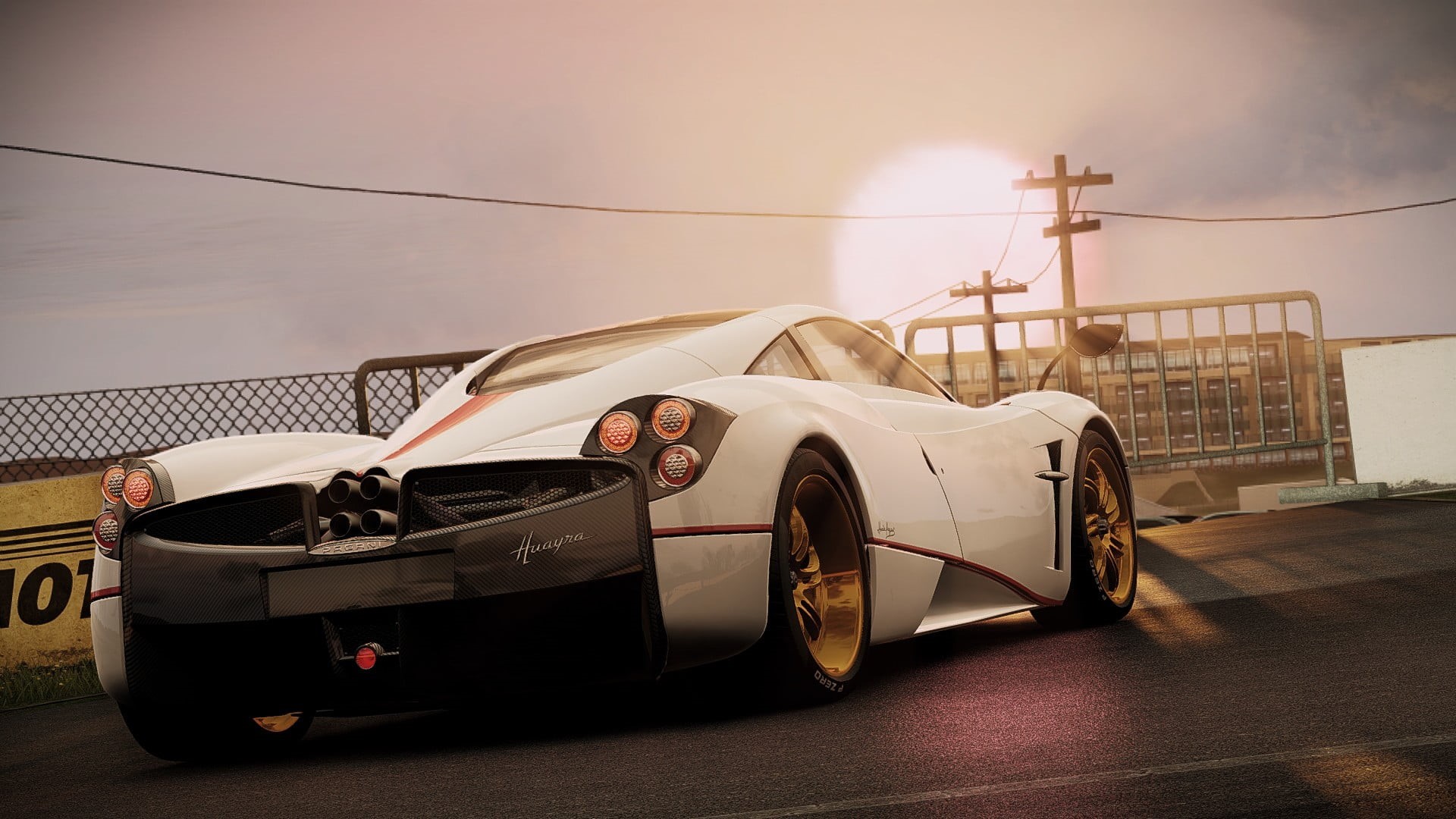 incidental people, sports car, cable, day, luxury, video games, sunset, sports, city, car, motor vehicle, nature, land vehicle, architecture, 1080P, building exterior, HD Wallpaper