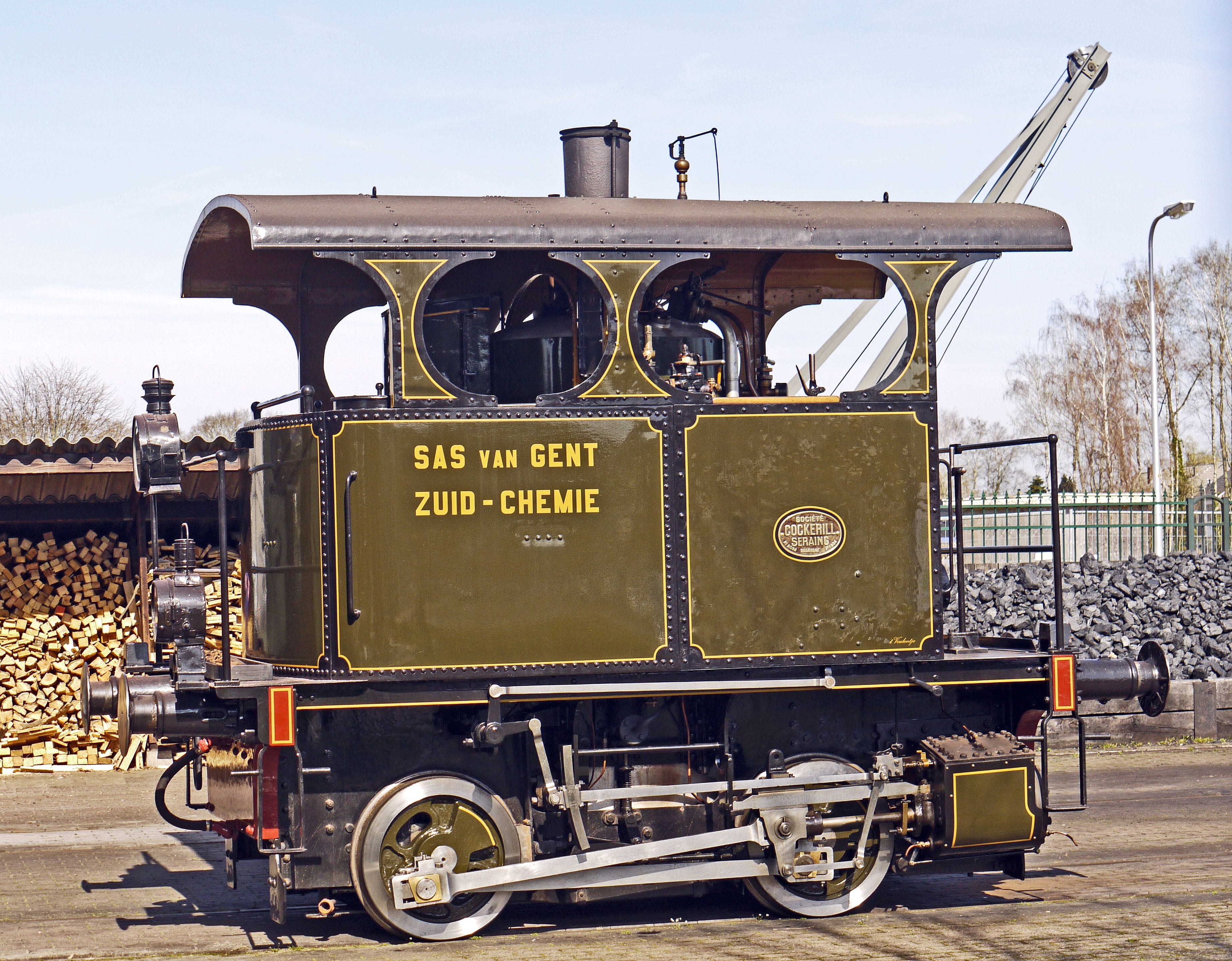 sunlight, operational, train, nature, holland, normal track, railroad track, public transportation, land vehicle, road, steam locomotive, kabinenlok, loading crane, HD Wallpaper