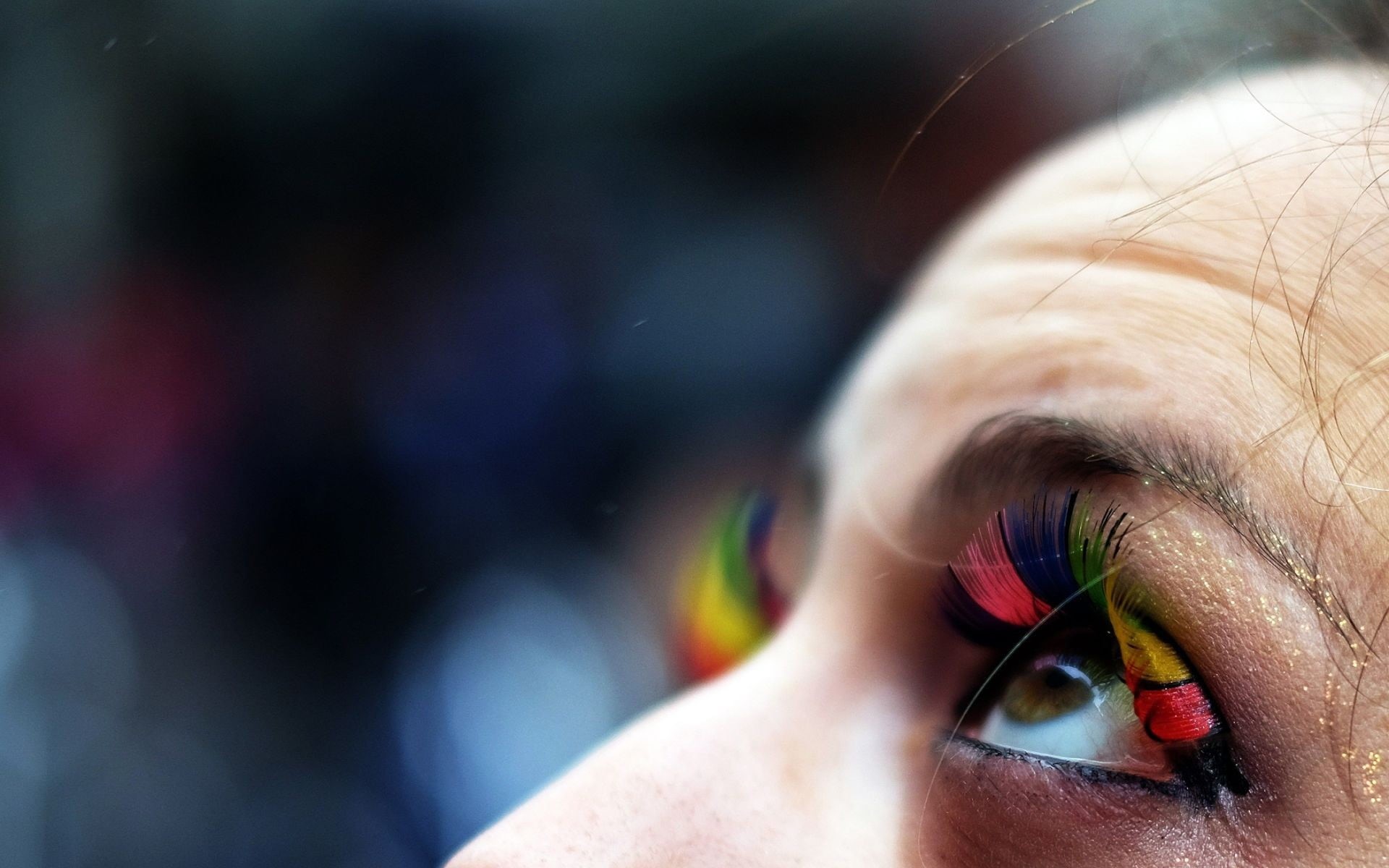eyesight, indoors, adult, 1080P, looking, close-up, shirt, young adult, colorful, men, s, blurred, sensory perception, body part, red, crew, macro, human eye, HD Wallpaper