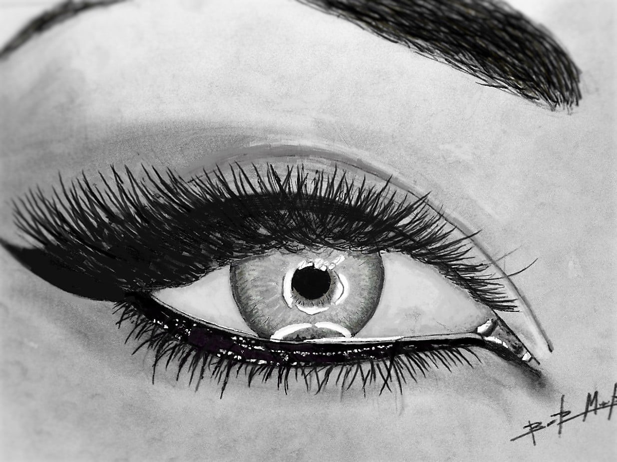 real people, eyelash, print, drawing, human eye, eyesight, women, human skin, sensory perception, human body part, human face, adult, 480P, iris - eye, HD Wallpaper