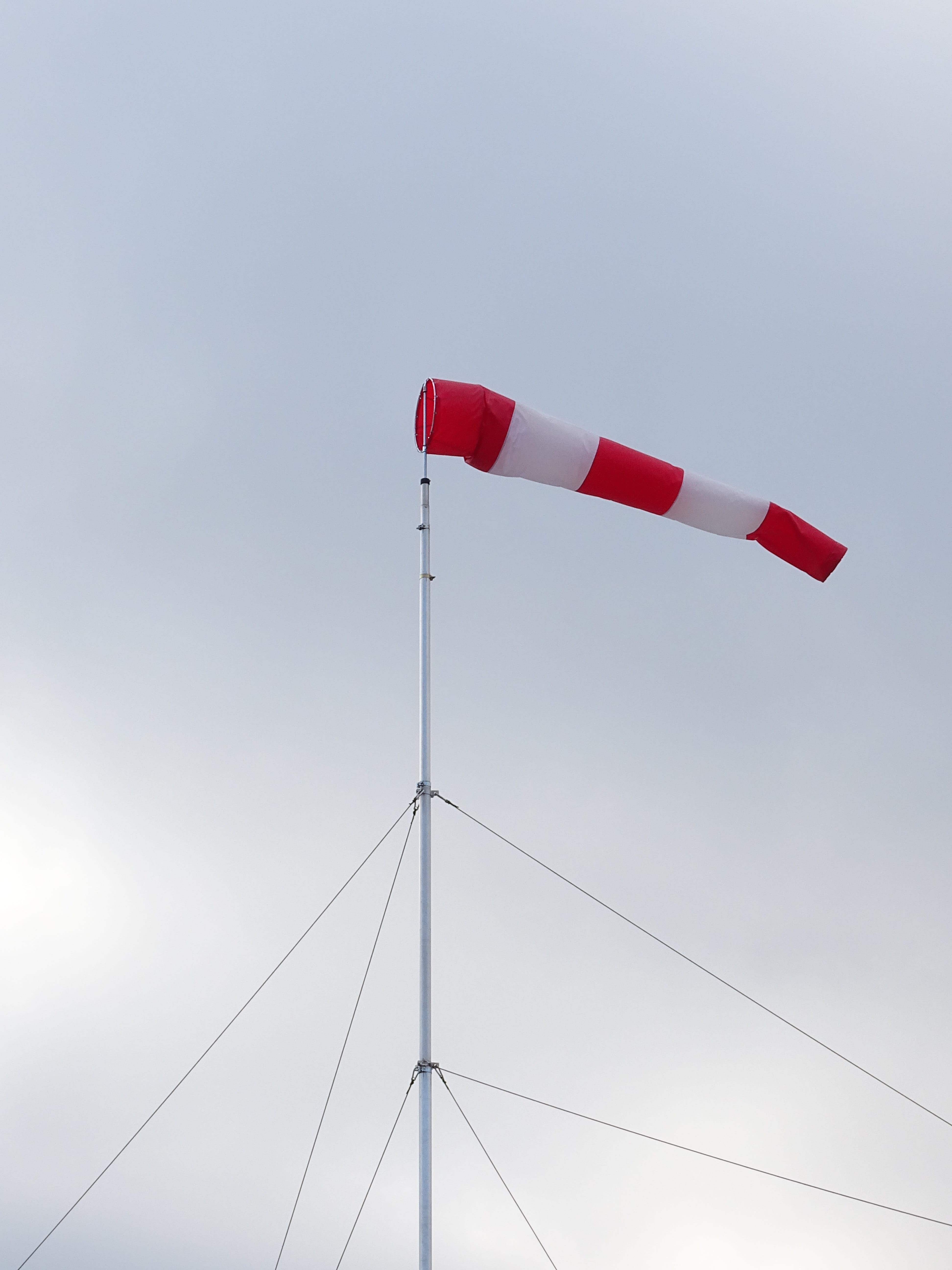 electricity, sky, pole, transportation, connection, wind direction sensor, outdoors, nature, cable, street light, red, day, 5K, low angle view, street, Phone HD Wallpaper