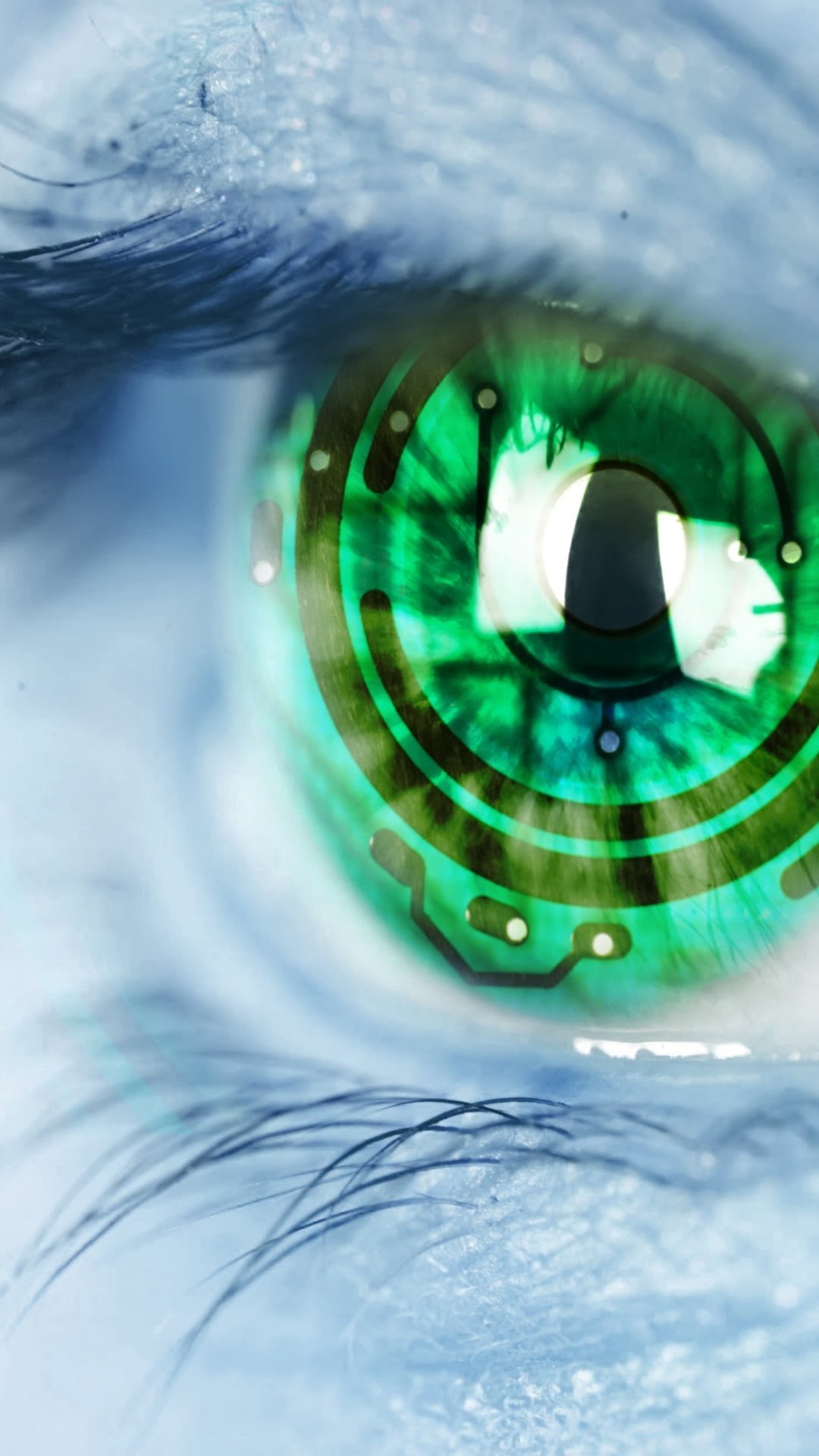 outdoors, glass - material, eye, toy, art, augmentation, nature, safety, full frame, water, no people, Art And Creative, reflection, human augmentation, Phone HD Wallpaper