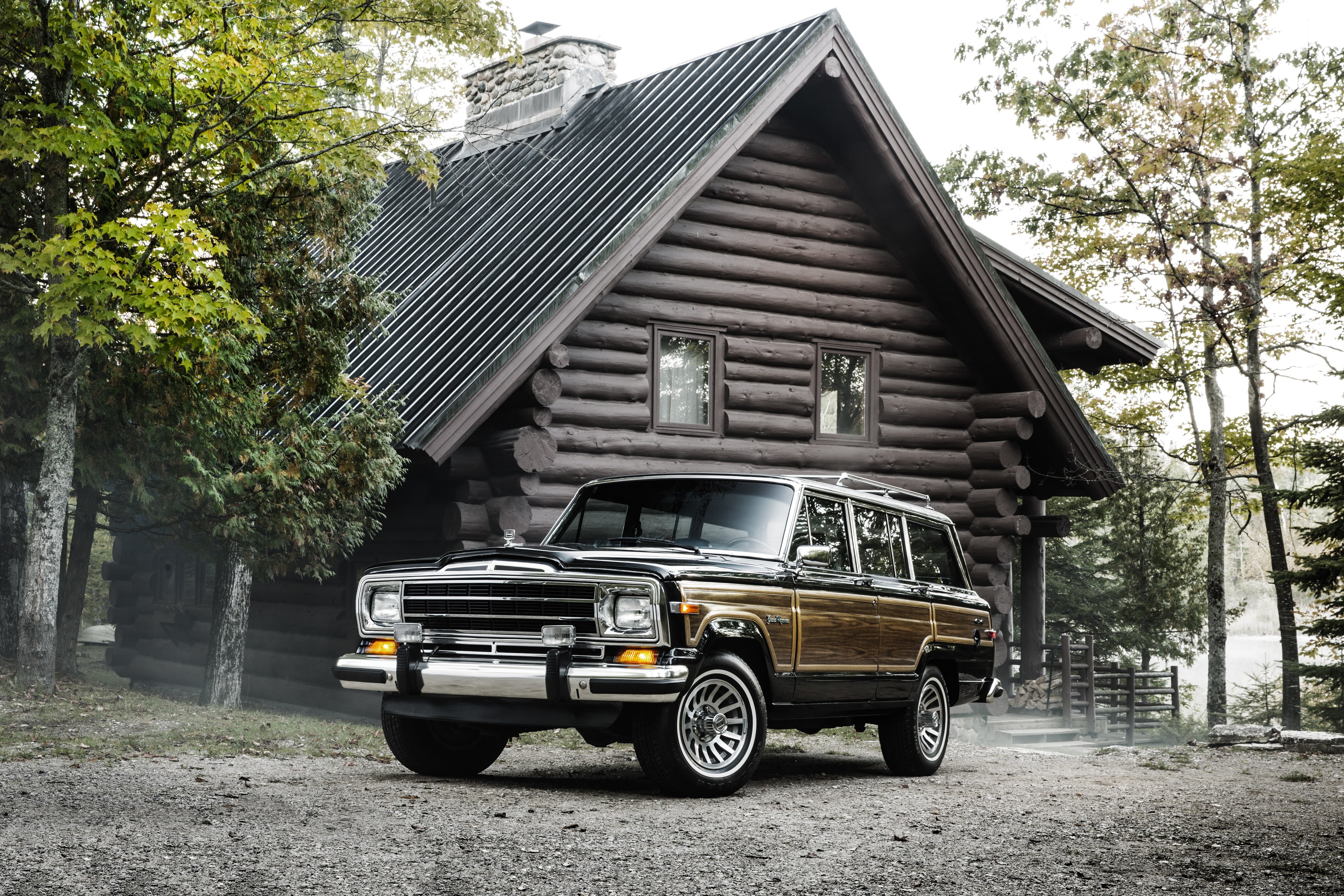Grand Wagoner, Jeep, 1987, Grand Wagoneer, 4K, house, HD Wallpaper