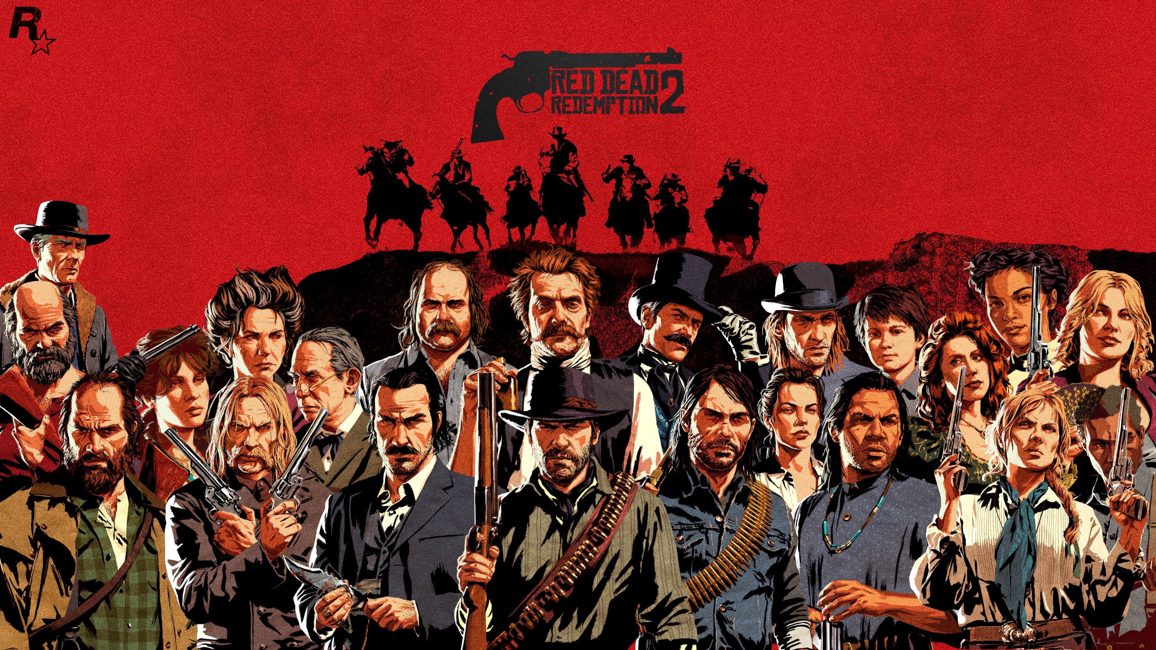 Jack Marston, Abigail Marston, John Marston, Lenny Summers, Sadie Adler, Josiah Trelawny, Micah Bell, Simon Pearson, 4K, Sean MacGuire, Red Dead, Dutch van der Linde, HD Wallpaper