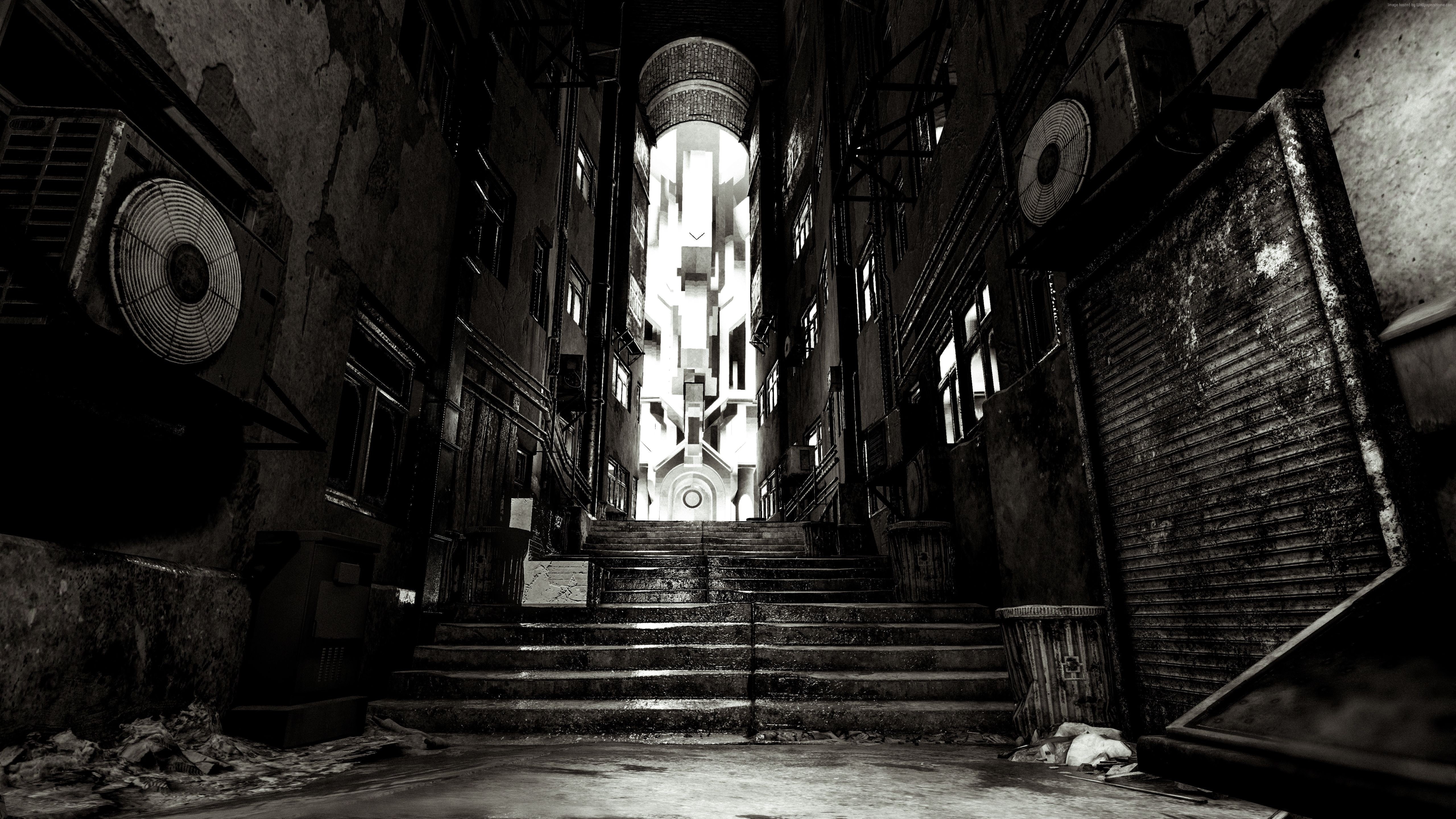 history, architecture, arch, built structure, horror, best games, indoors, no people, the past, the way forward, staircase, abandoned, direction, PS 4, HD Wallpaper