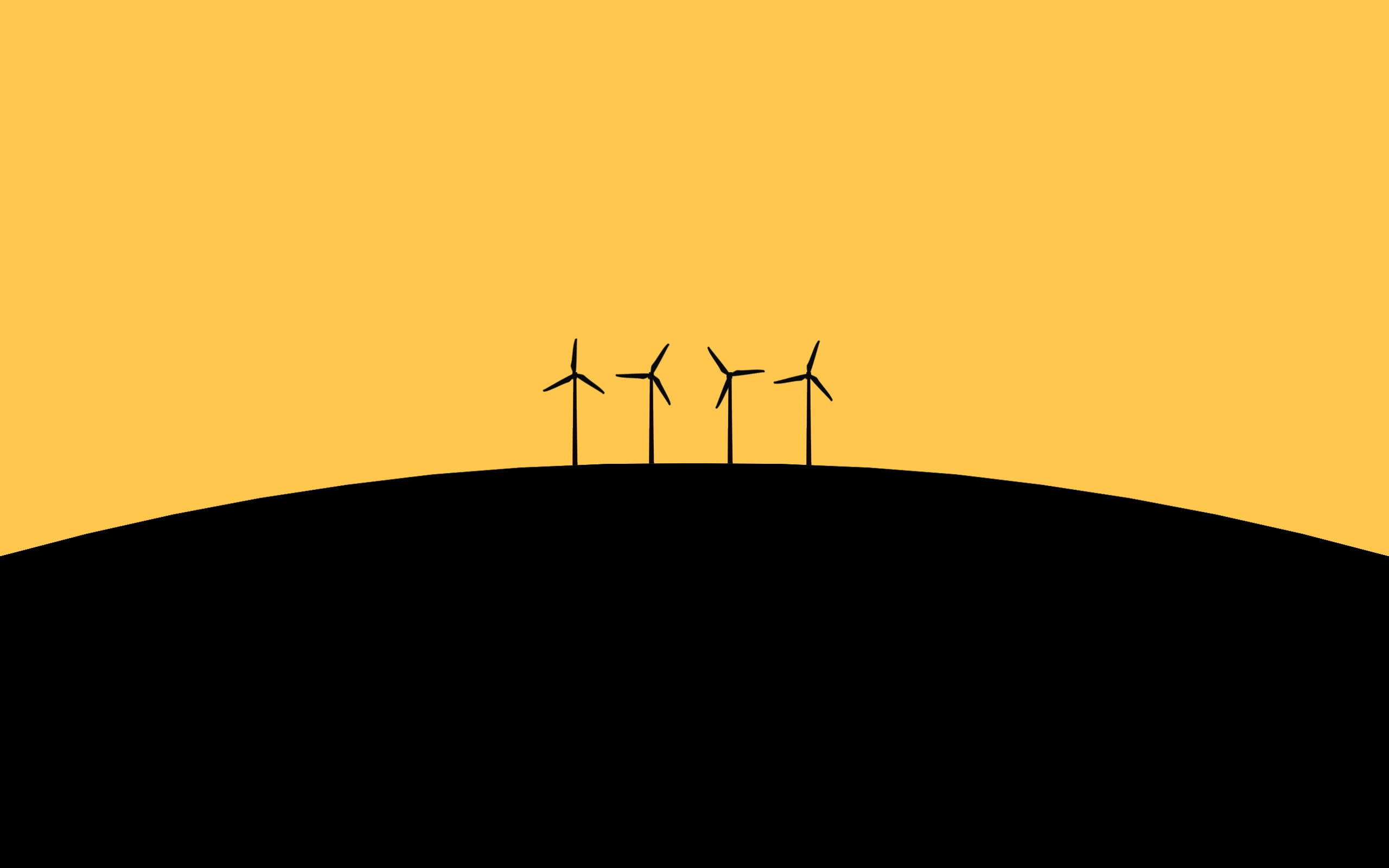 energy, black, vector, fuel and Power Generation, innovation, hill, turbines, yellow, business, concepts, development, orange color, teamwork, scenics - nature, HD Wallpaper