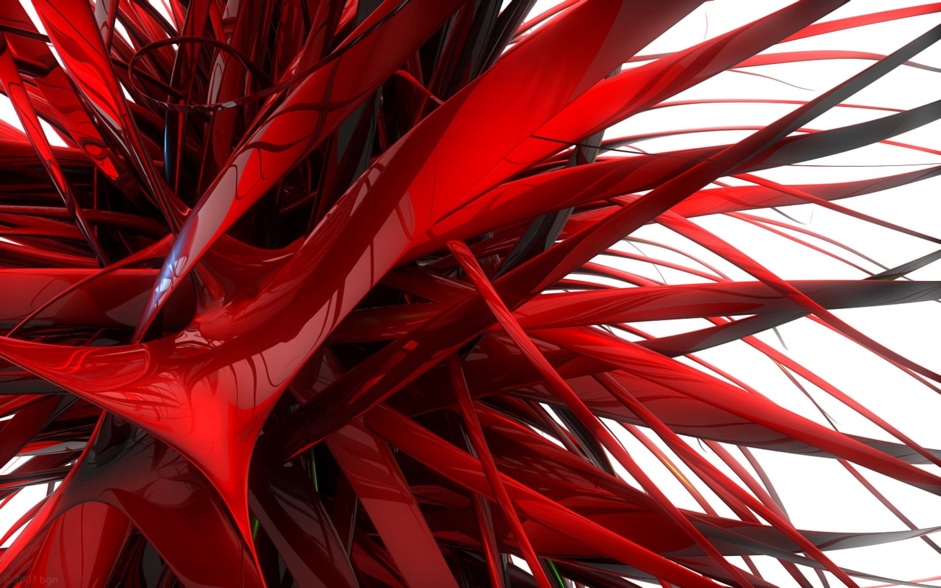 1080P, 3D, abstract, render, digital art, red, reflection, white background, HD Wallpaper