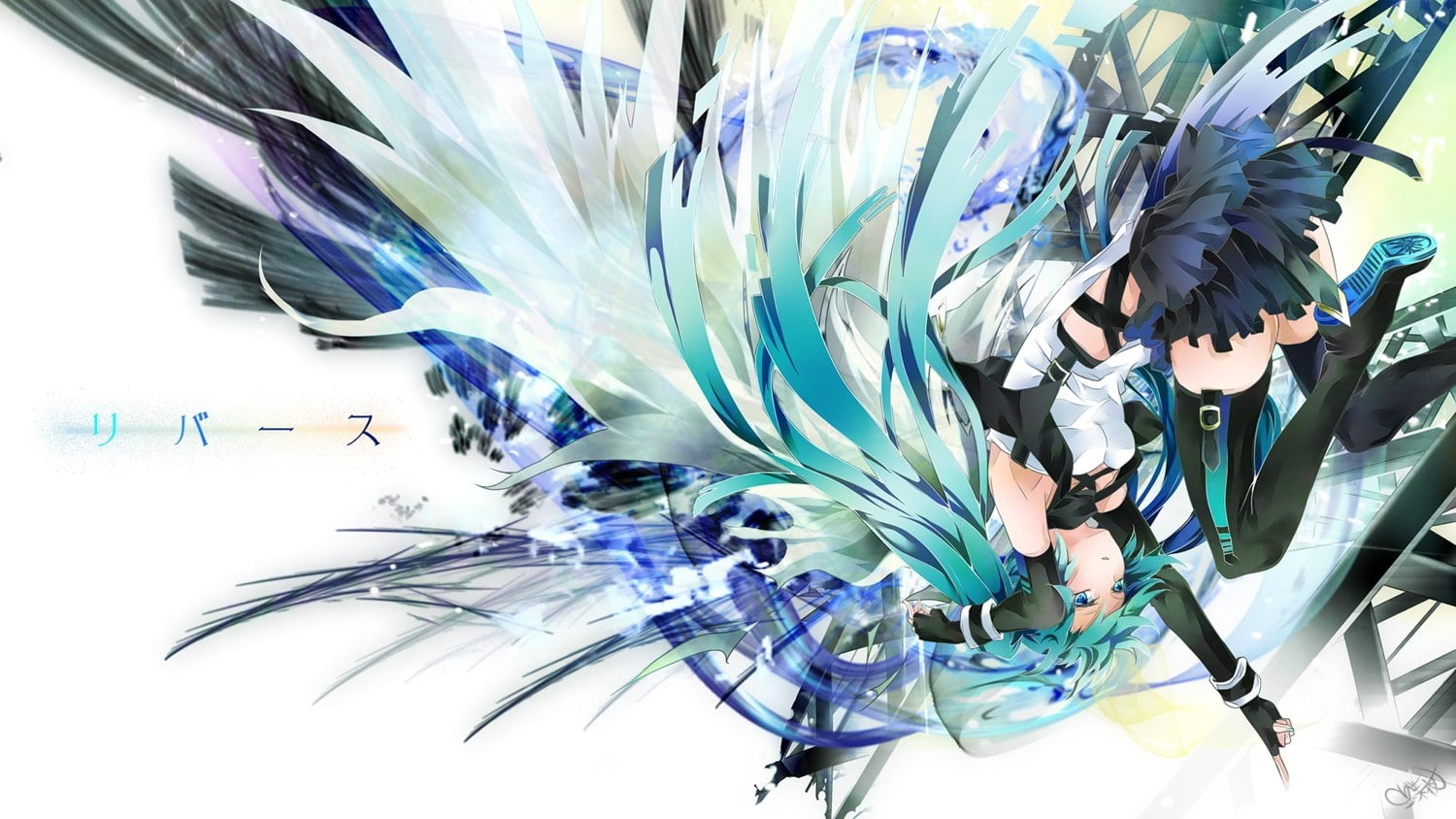 creativity, cyan, high angle view, blue, long hair, choice, indoors, paint, twintails, studio shot, art and craft, nature, anime girls, large group of objects, HD Wallpaper