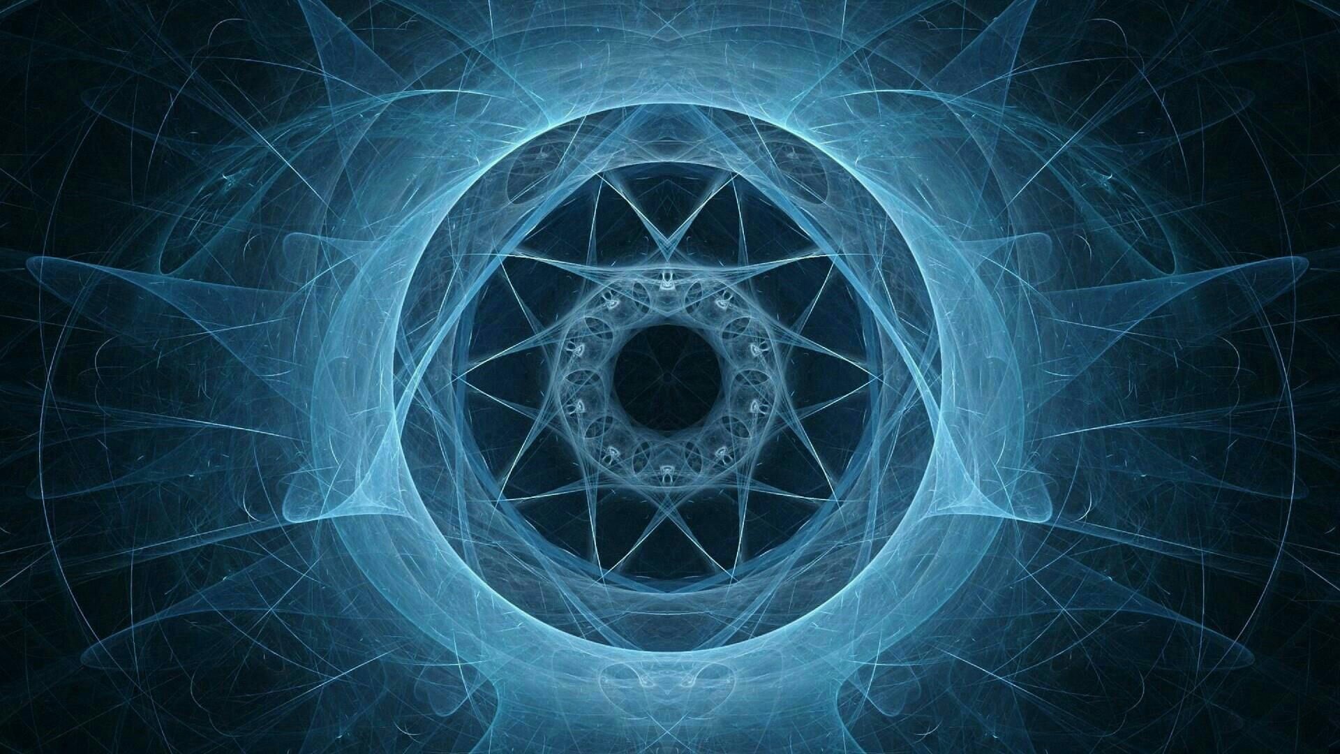 digital art, creativity, geometric shape, energetic, dark, design, sign, 1080P, shape, nature, blue, technology, sphere, blue light, backgrounds, black background, HD Wallpaper