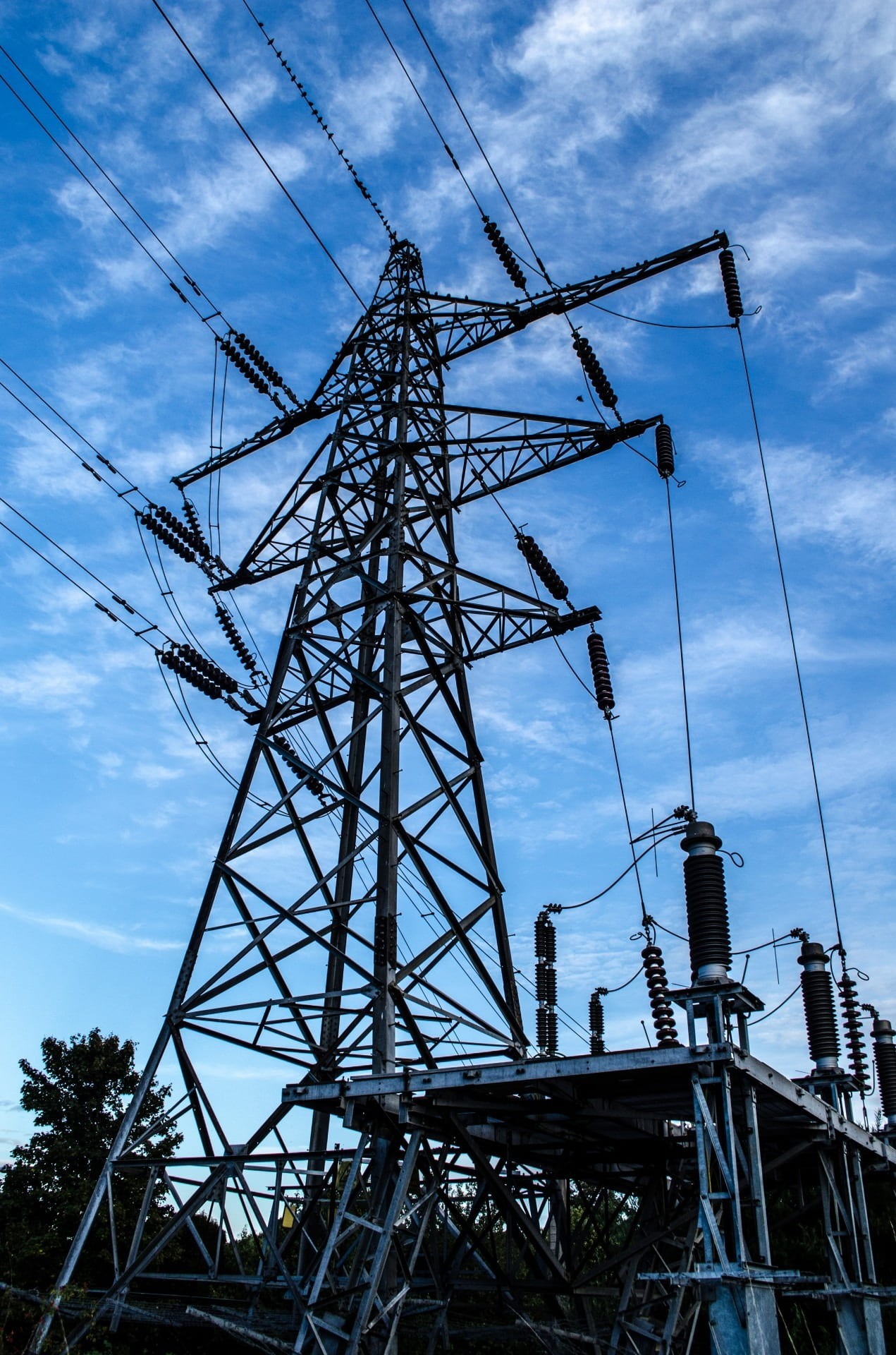 current, industry, grid, blue, cable, evening, danger, electric, steel, electrical grid, generation, outdoors, gray, high, energy, day, 1080P, metal, technology, Phone HD Wallpaper