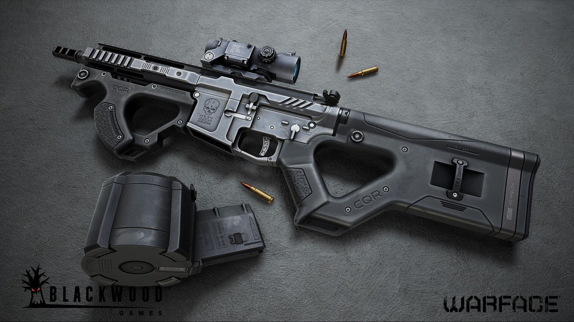 rendering, assault Rifle, render, HArms CQR, weapon, gun, CQR, Blackwood games, weapons, Warface, Harms, custom, Varfeys, 1080P, ar 15, HD Wallpaper