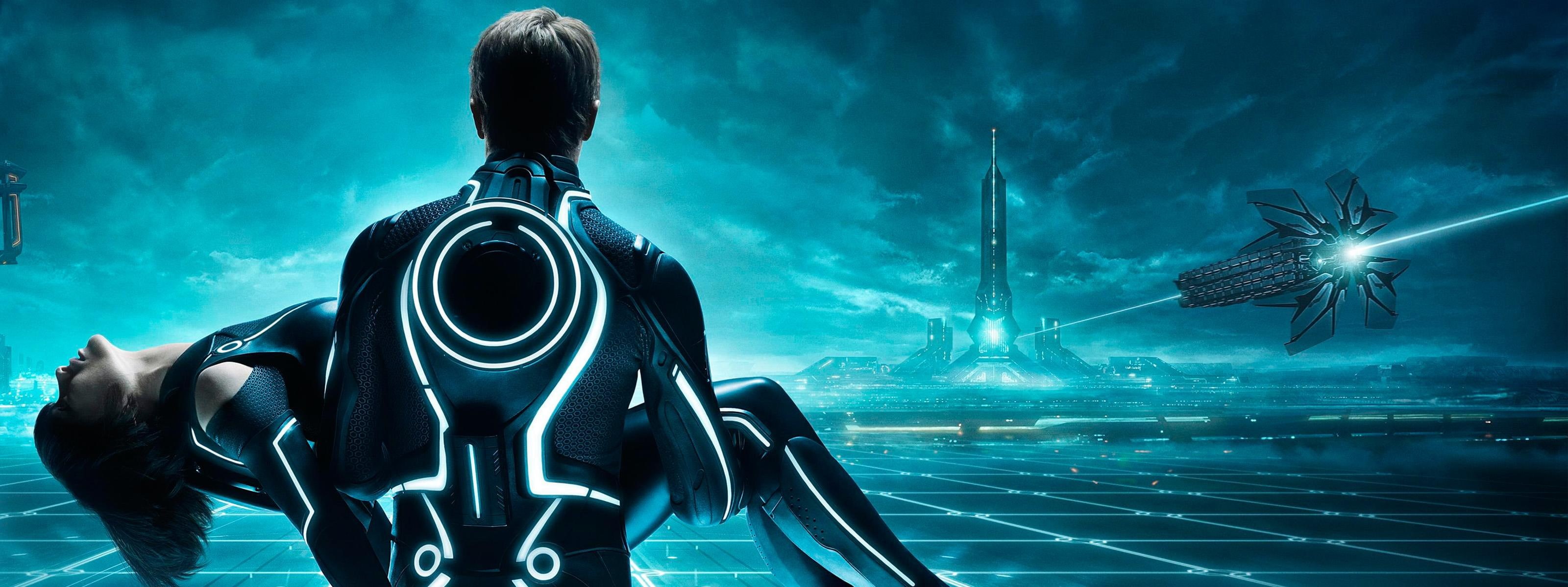 2K, tron, tron legacy, tripple, monitor, legacy, HD Wallpaper