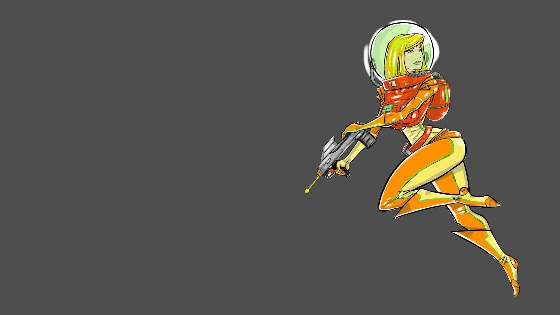 studio shot, illustration, 1080P, wearing, cut out, helmet, human representation, creativity, art and craft, woman, leisure activity, orange, astronaut, HD Wallpaper
