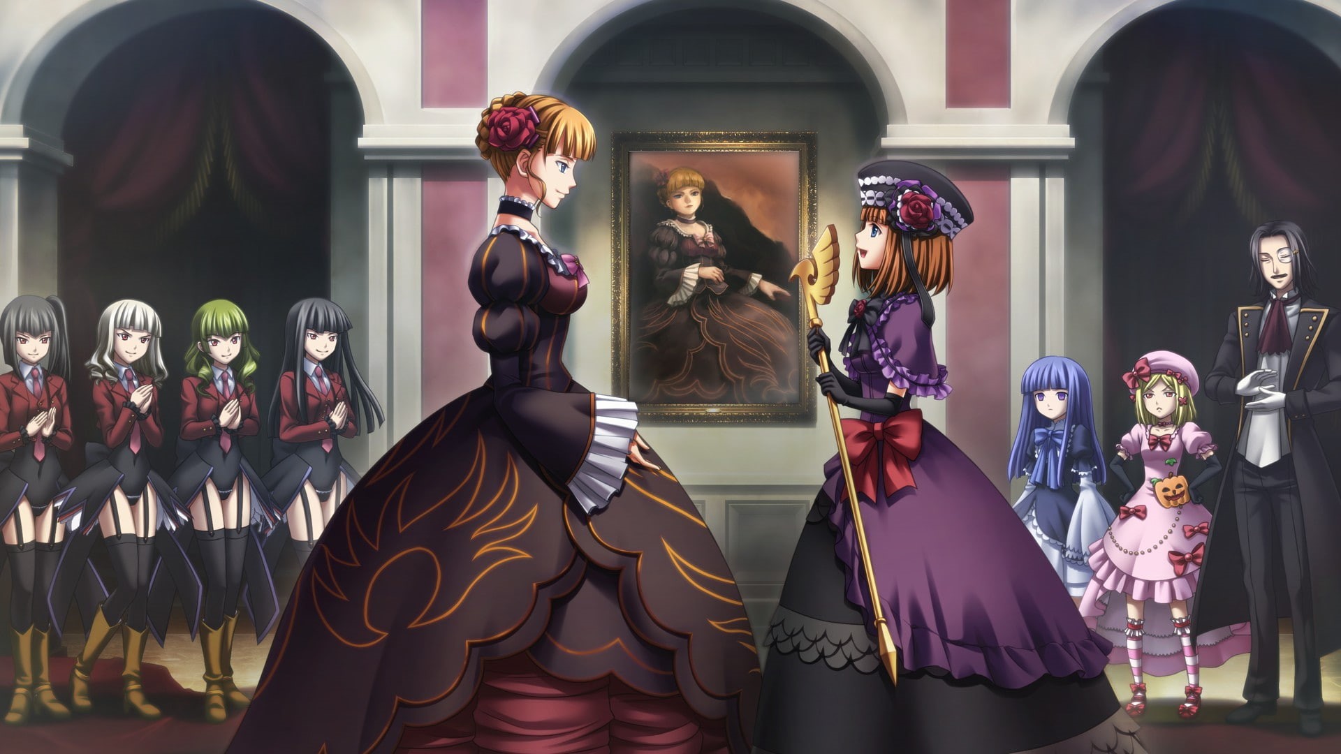 bernkastel, naku, lucifer, frederica, leviathan, umineko, eva beatrice, ronove, lambdadelta, koro, beatrice, 1080P, belphegor, HD Wallpaper