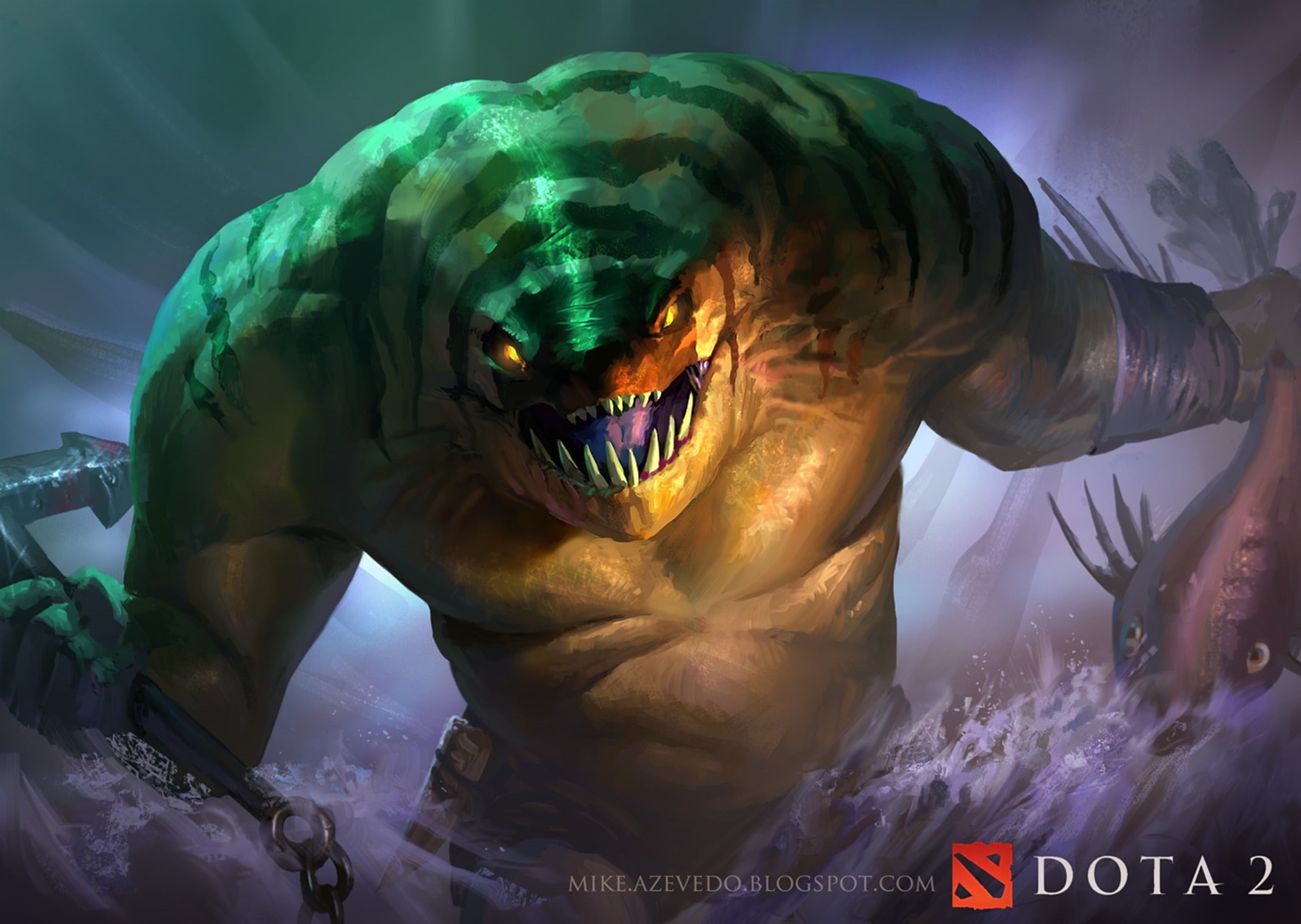 fantasy, dota, tidehunter, leviathan, 1080P, HD Wallpaper