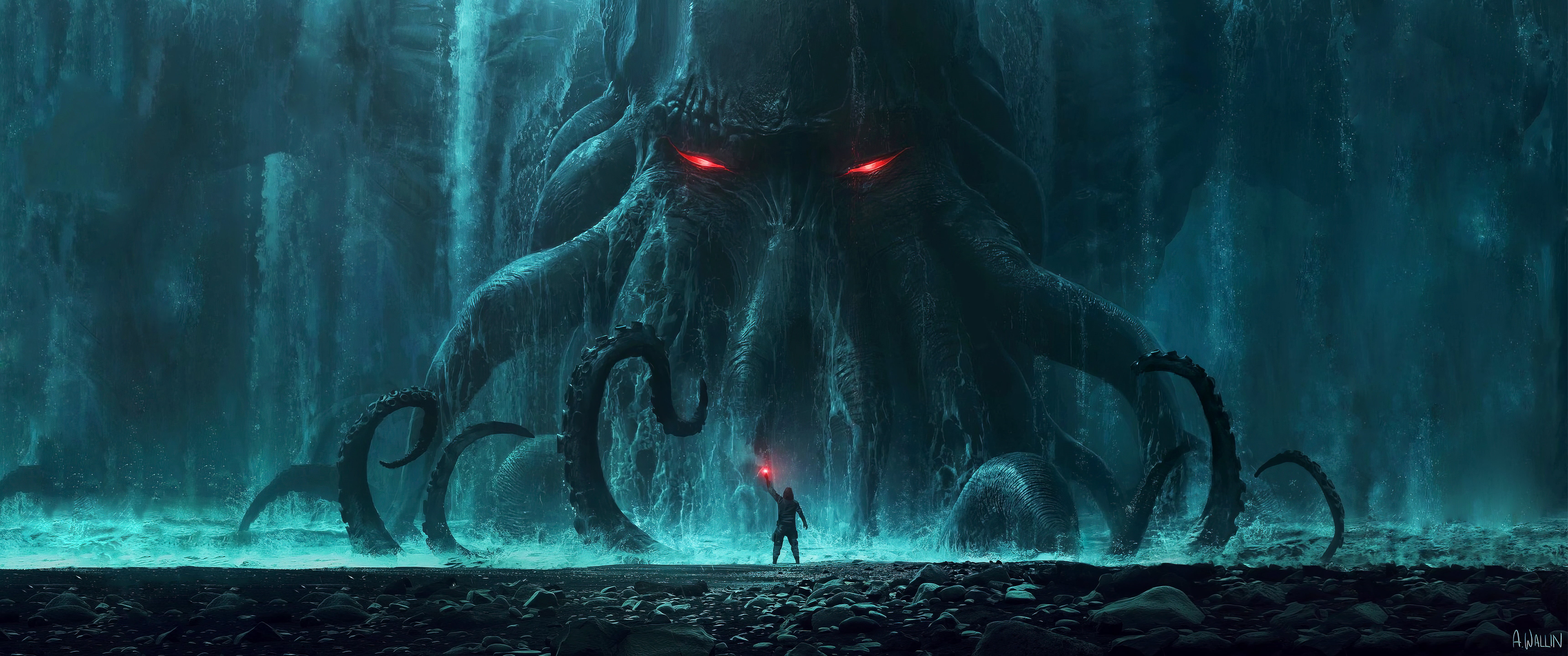 Cthulhu, Andree Wallin, 5K, HD Wallpaper