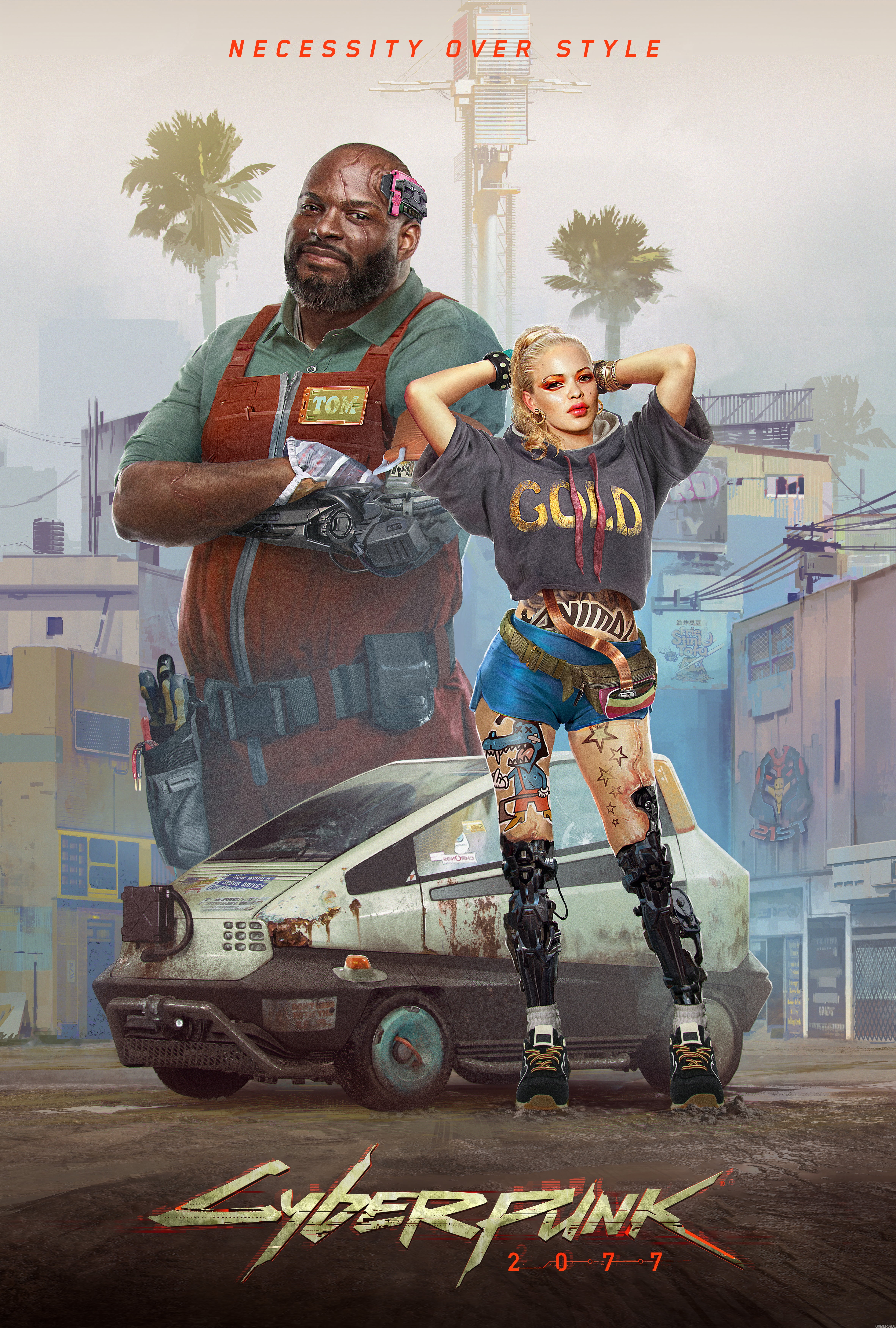 women, 5K, CD Projekt RED, video games, digital art, Cyberpunk 2077, car, men, cyberpunk, Phone HD Wallpaper