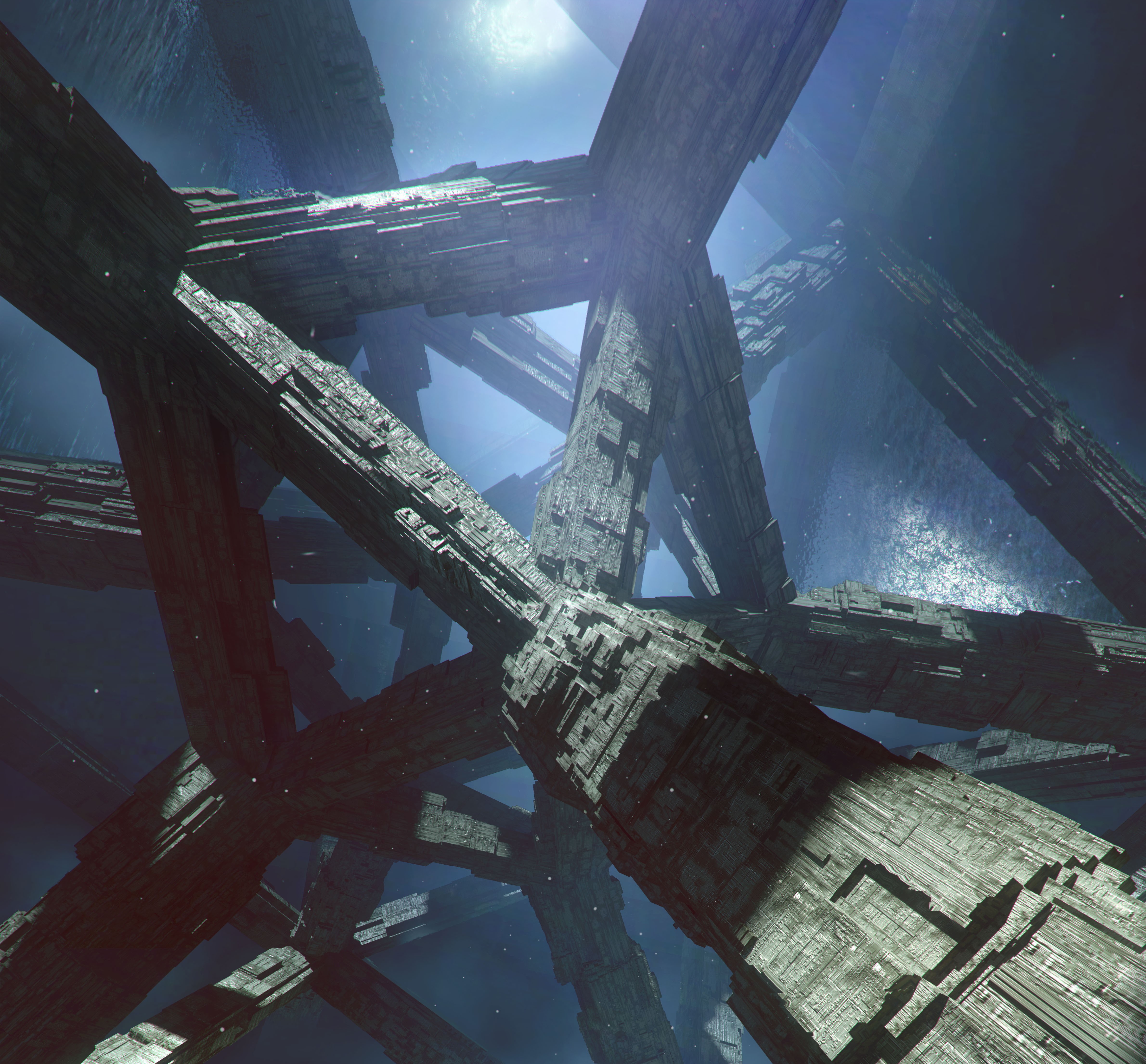 history, river, bridge, Planet IO, Destiny 2, nature, water, low angle view, sky, day, outdoors, architecture, no people, ruined, 4K, Concept art, built structure, HD Wallpaper