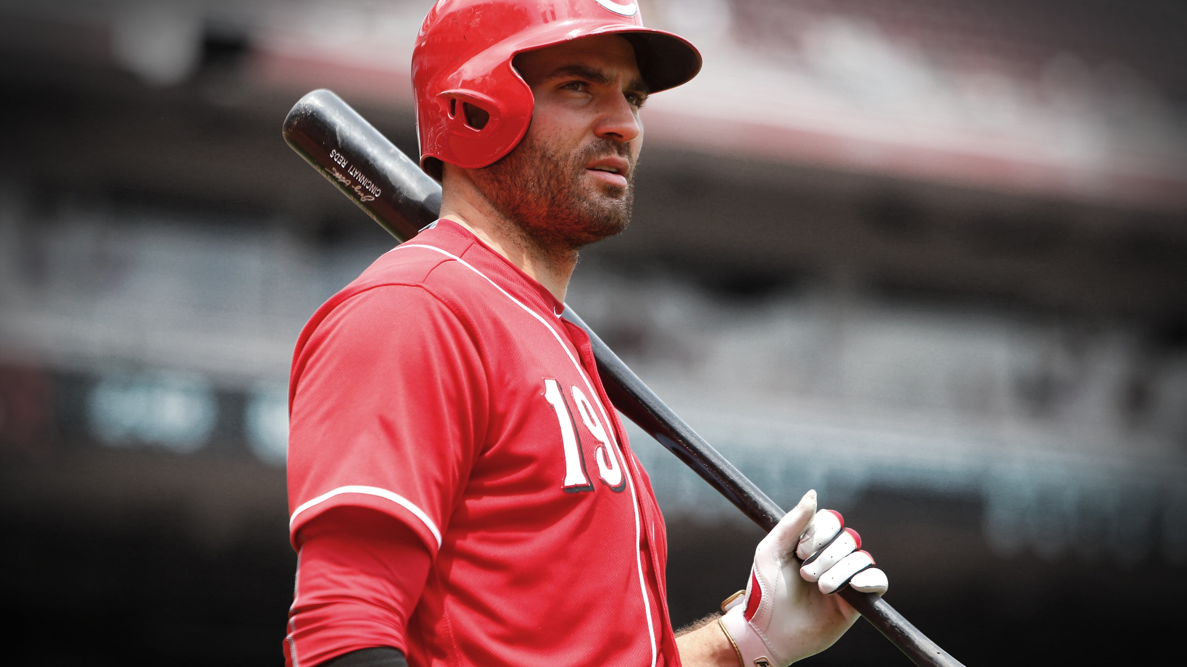 day, 4K, hat, young adult, Cincinnati, baseball bat, Major League Baseball, Cincinnati Reds, OH, athlete, sport, Photoshop, athletes, portrait, headshot, HD Wallpaper