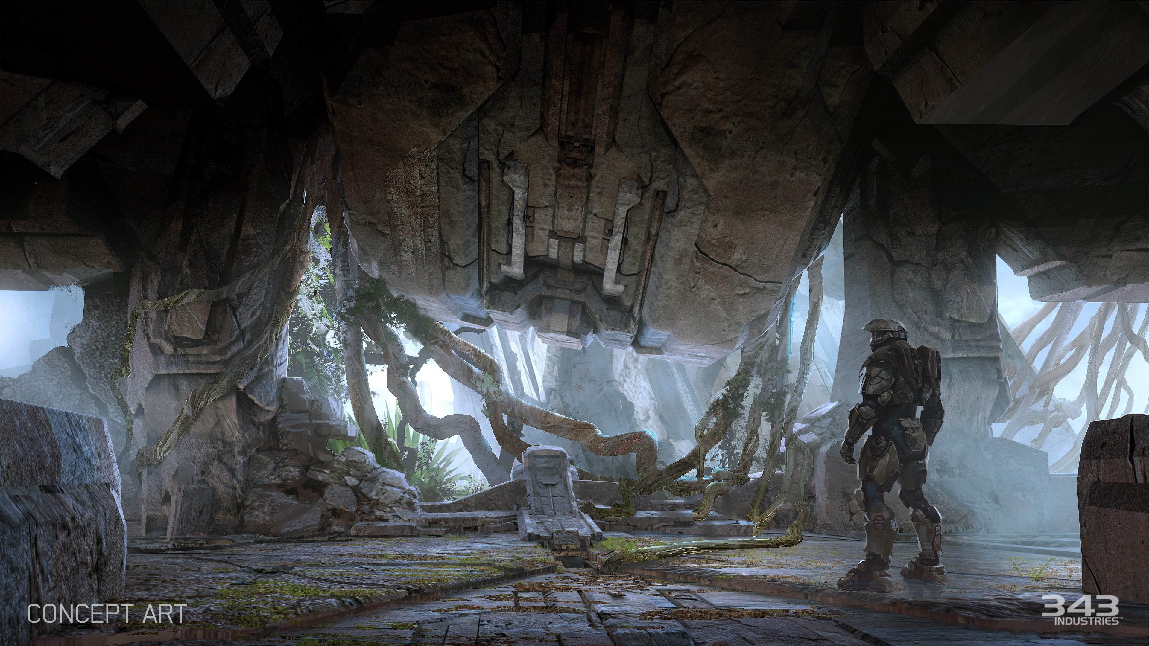 4K, Xbox One, concept art, concept, religion, the Past, looking into the distance, rock formation, video games, wat, day, Halo: Master Chief Collection, HD Wallpaper