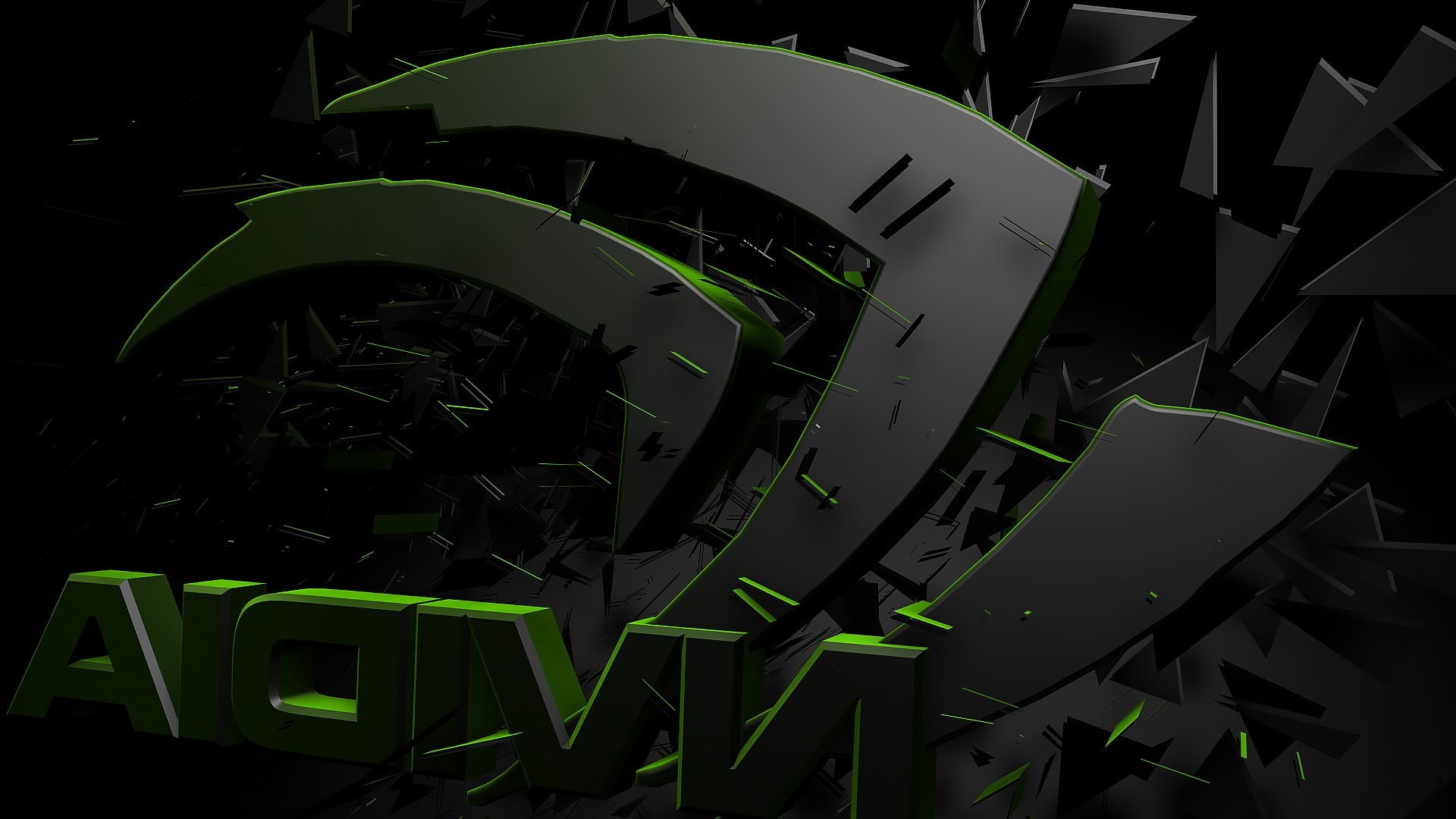 1080P, nvidia gpus logo 3d render, HD Wallpaper