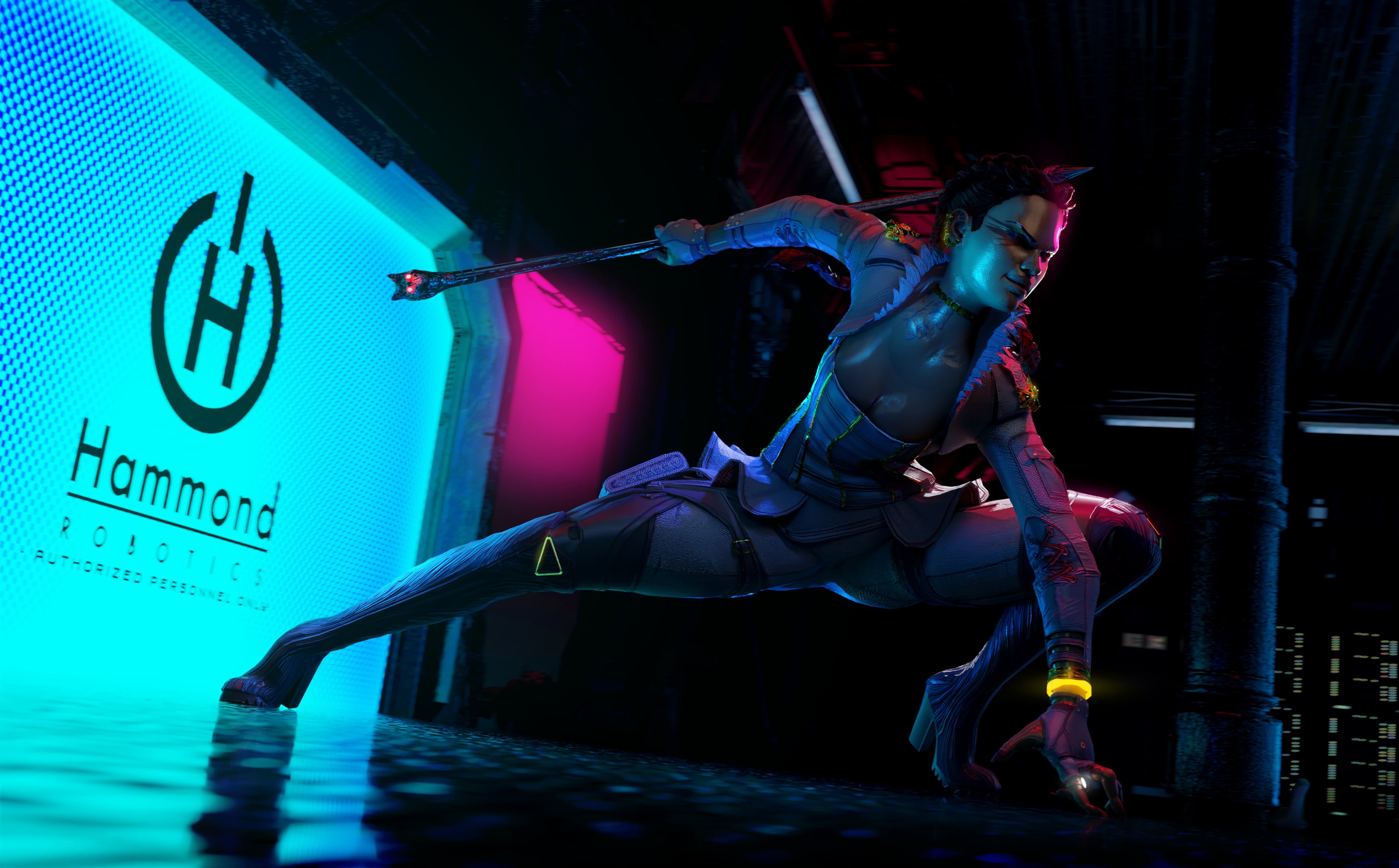 video game girls, neon, Wraith (Apex Legends), video game characters, women, Blender, video game art, 2K, 3D graphics, Loba, Apex Legends, HD Wallpaper