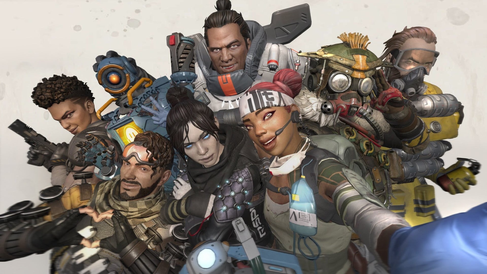 Bloodhound (Apex Legends), Pathfinder (Apex Legends), Video Game, Gibraltar (Apex Legends), Mirage (Apex Legends), Bangalore (Apex Legends), Wraith (Apex Legends), HD Wallpaper