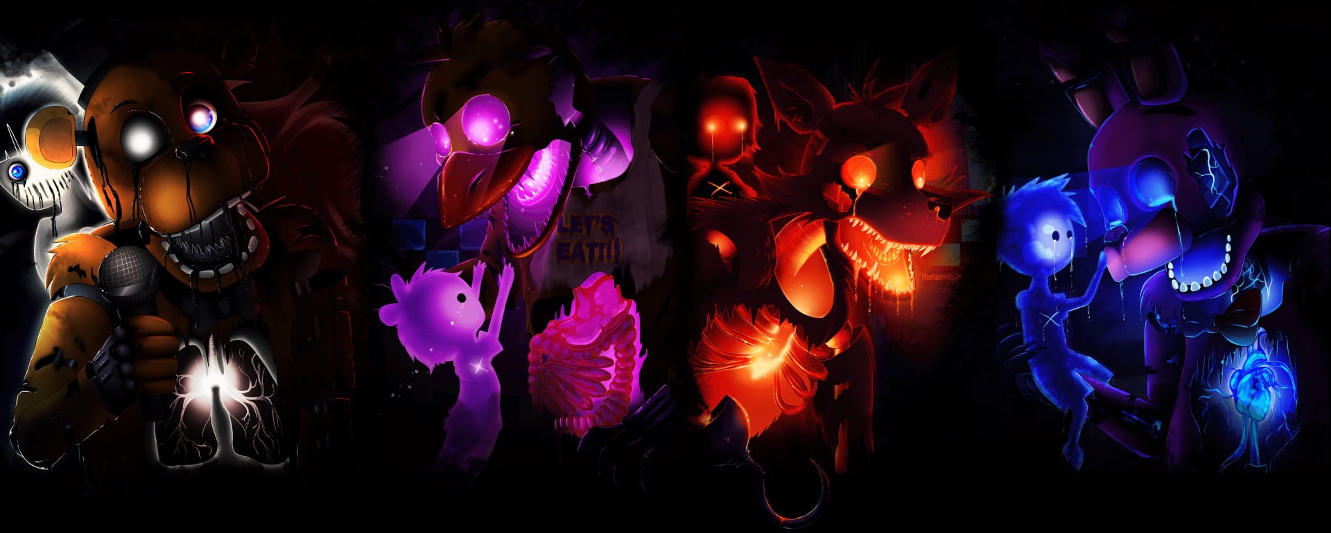 1080P, Five Nights at Freddys 4, Chica (Five NIghts at Freddys), Foxy (Five Nights at Freddys), Bonnie (Five Nights at Freddys), Five Nights at Freddys, HD Wallpaper