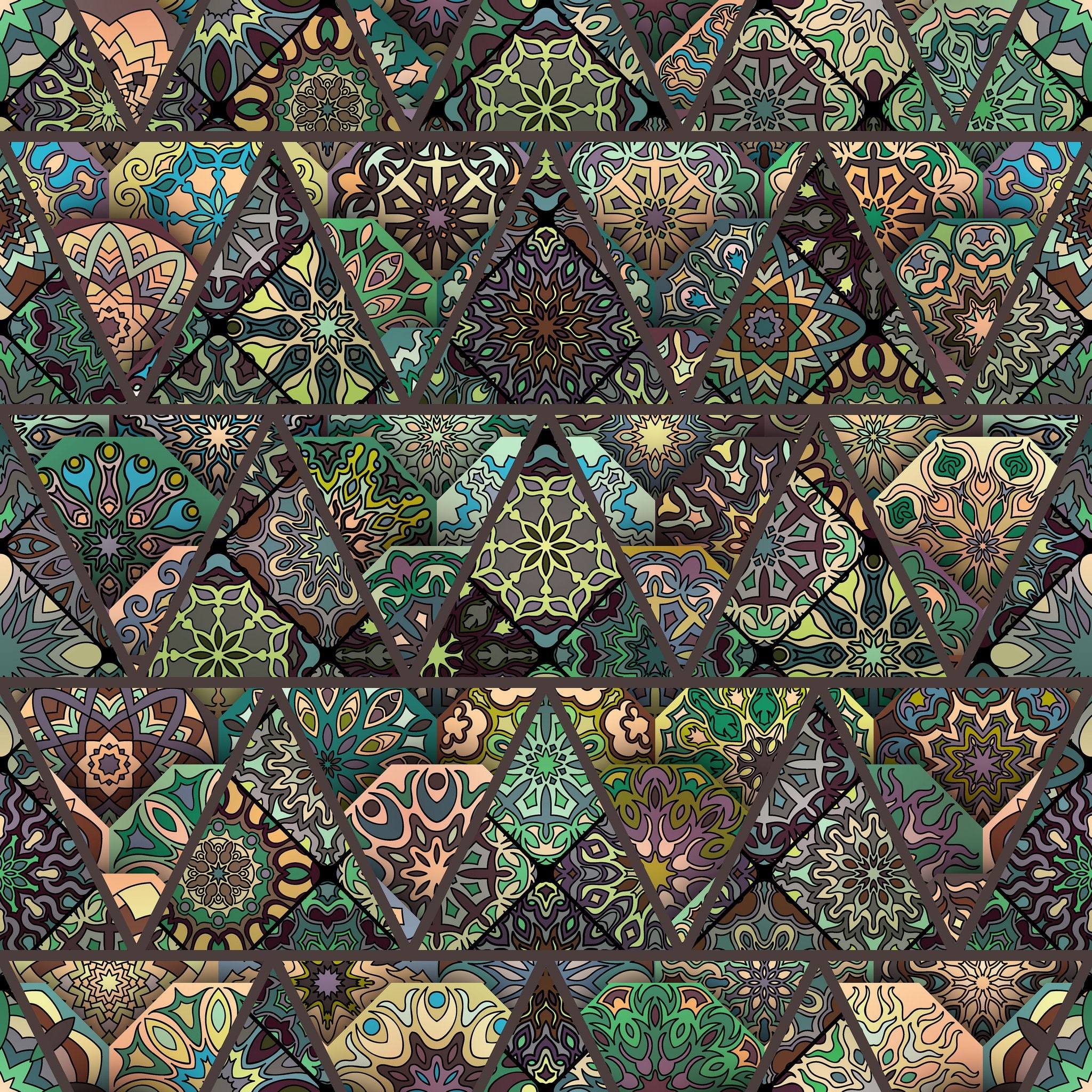 mosaic, 1080P, triangle, texture, pattern, digital art, Phone HD Wallpaper