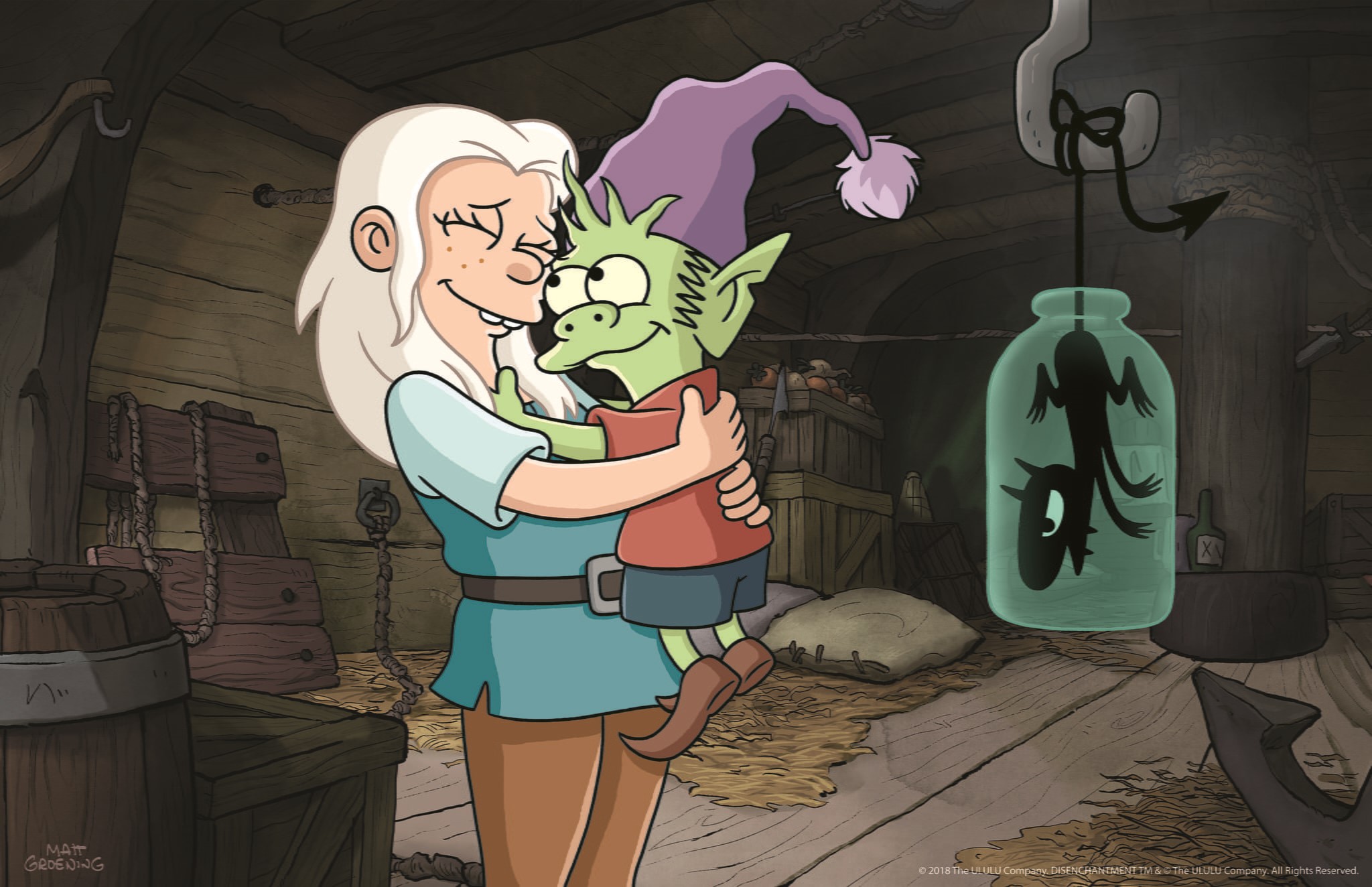 Disenchantment, Netflix TV Series, Bean (Disenchantment), Luci (Disenchantment), Elfo (Disenchantment), 1080P, HD Wallpaper
