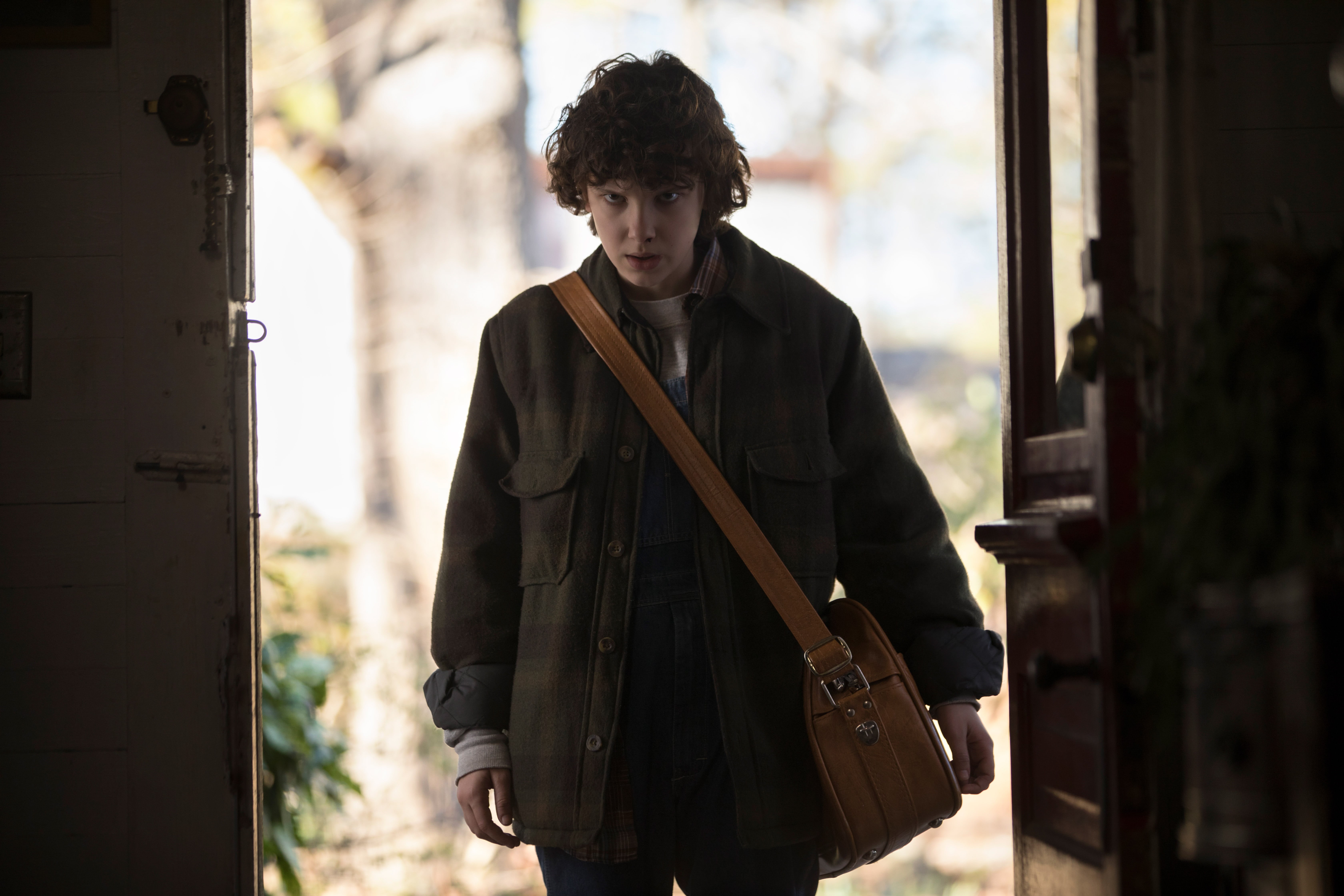 stranger things, jacket, day, scarf, contemplation, 4k, holding, architecture, leisure activity, 5k, tv shows, standing, eleven stranger things, lifestyles, HD Wallpaper