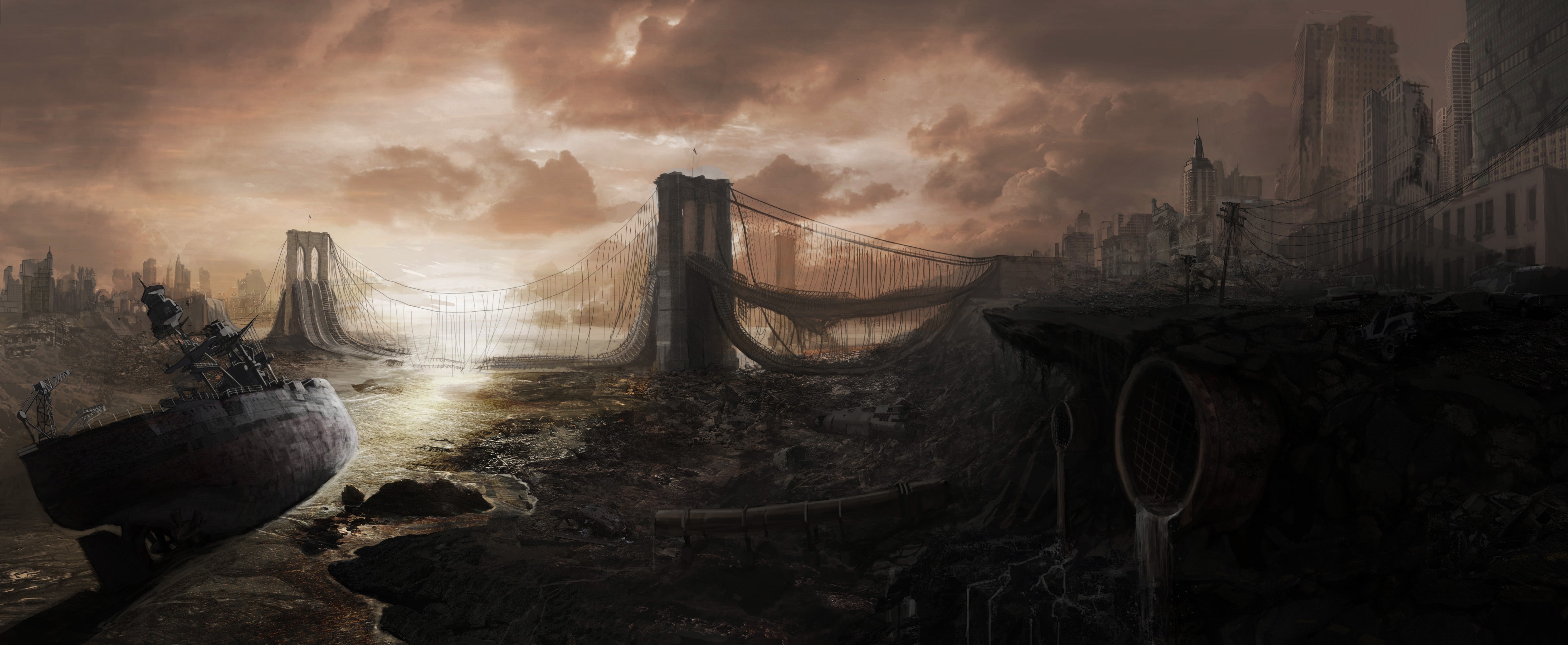 artwork, city, artistic, 5K, desolate, HD Wallpaper