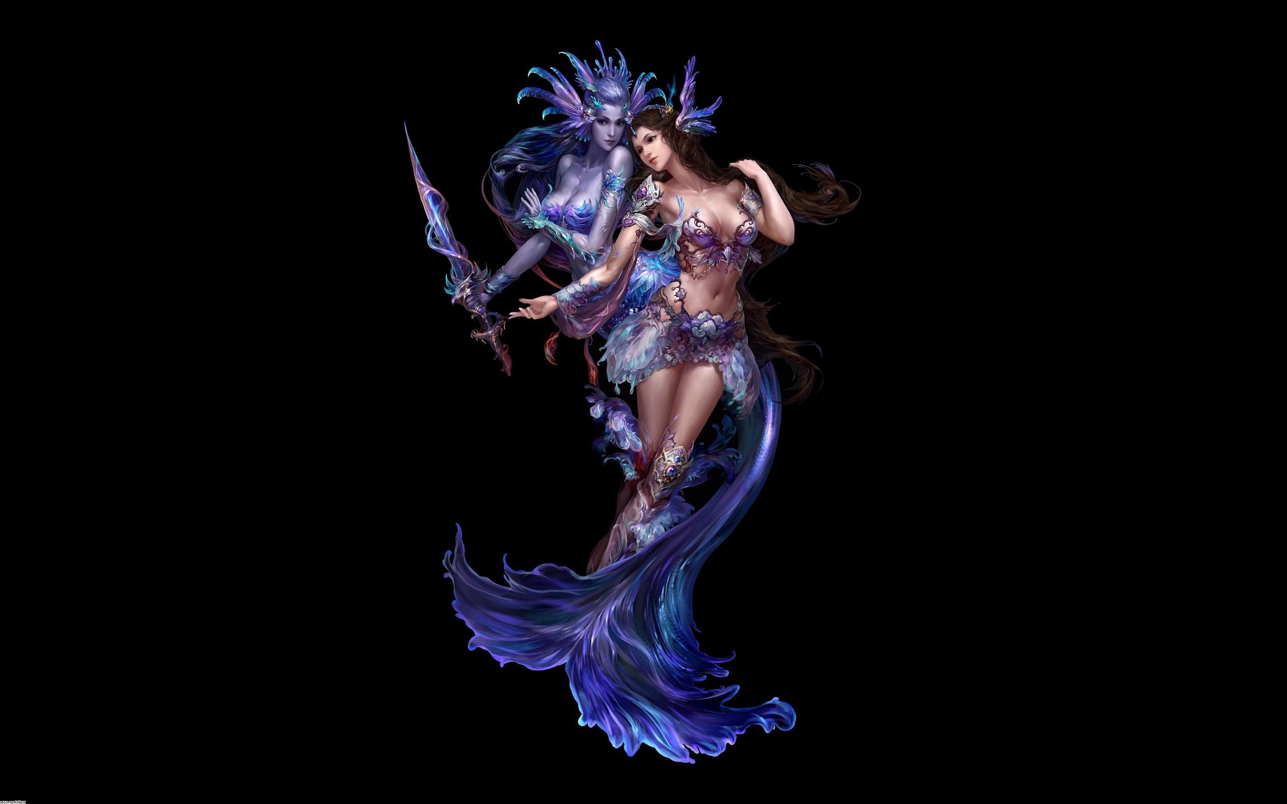 2K, fantasy, princess, blue, world, girls, perfect, beautiful, perfect world, girl, woman, angel, fine, HD Wallpaper