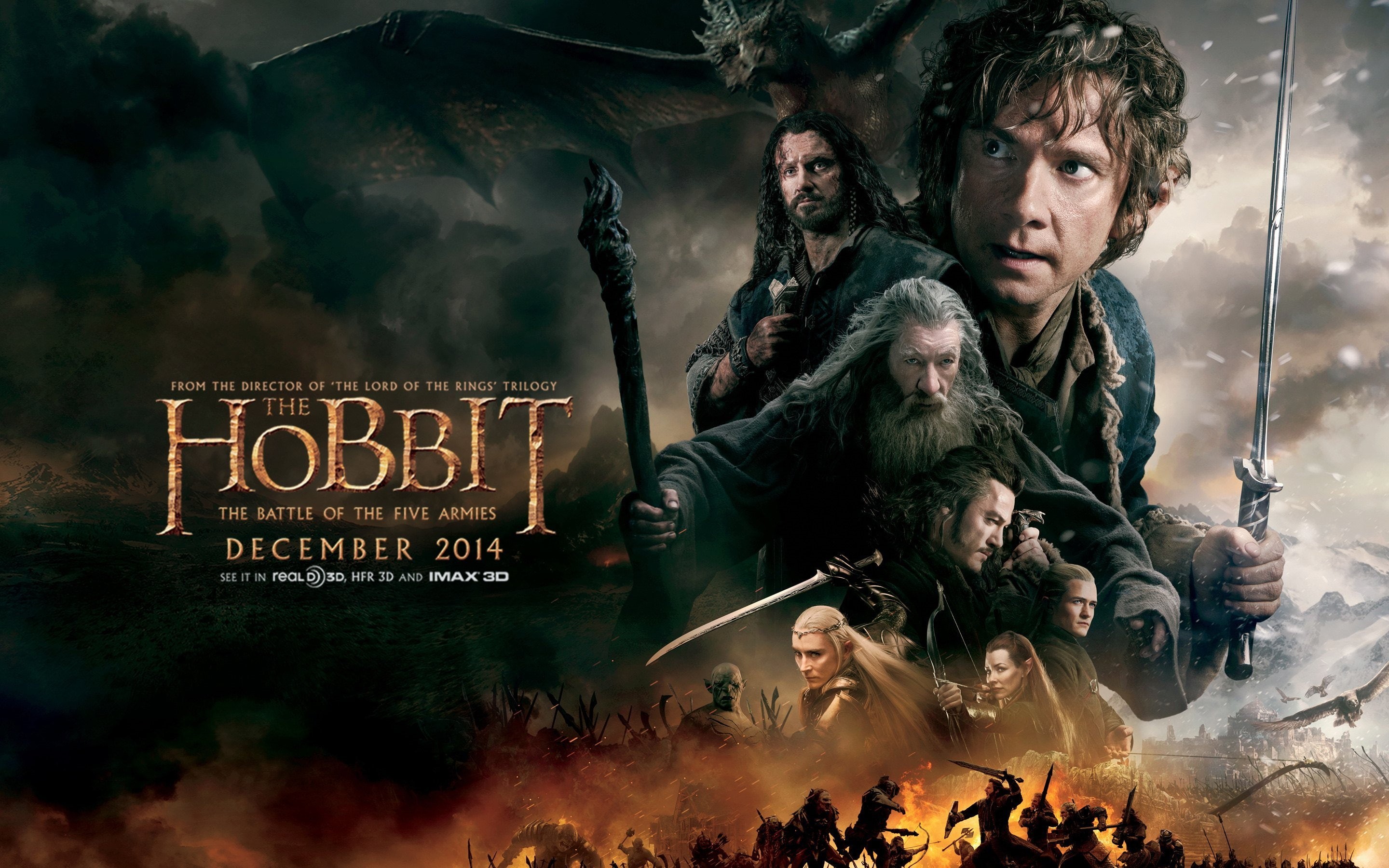 rings, adventure, 2K, five, battle, hobbit, Armies, lord, fantasy, lotr, HD Wallpaper