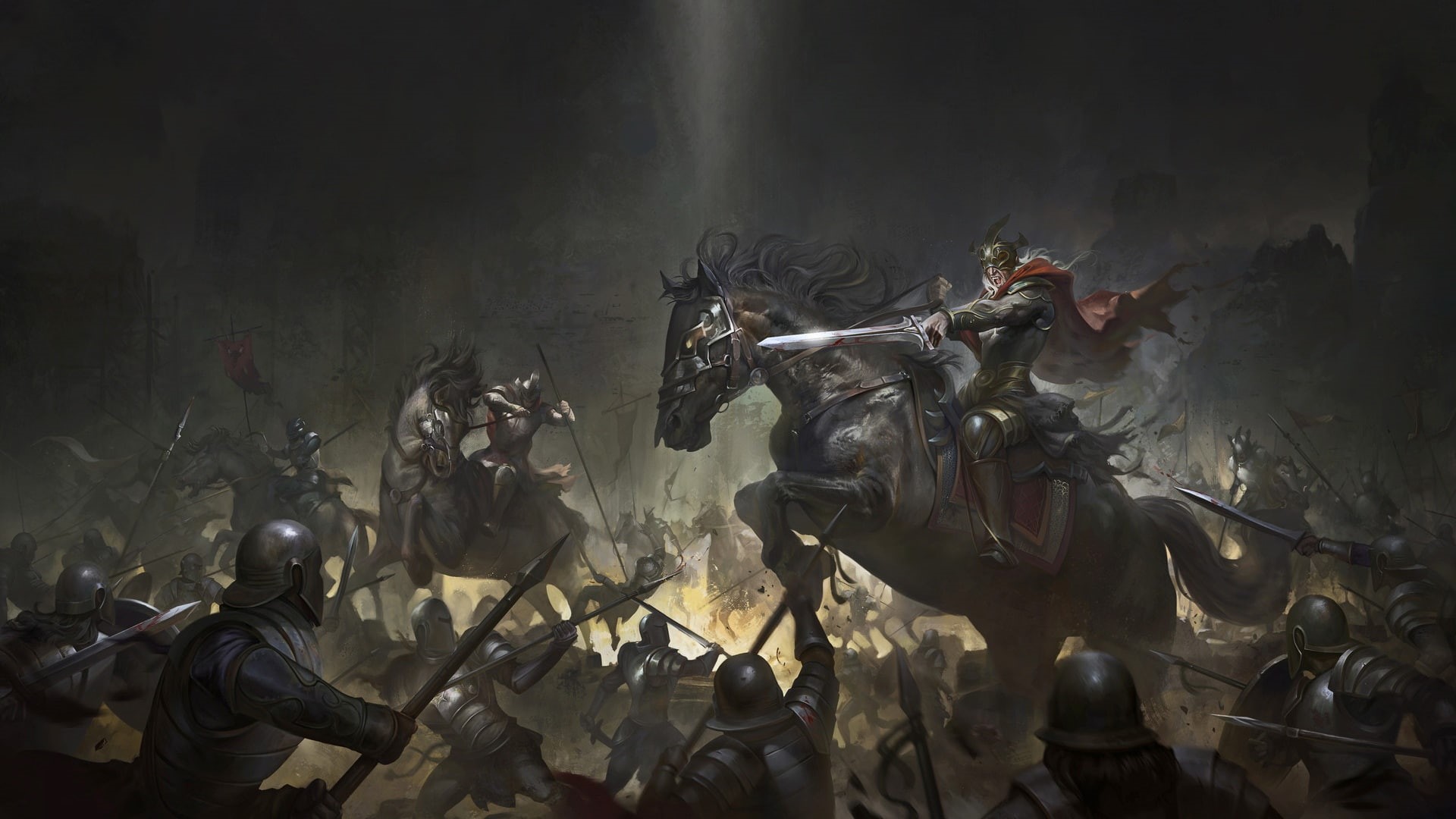 Armor, Battle, 1080P, Knight, Sword, Horse, Fantasy, Warrior, HD Wallpaper