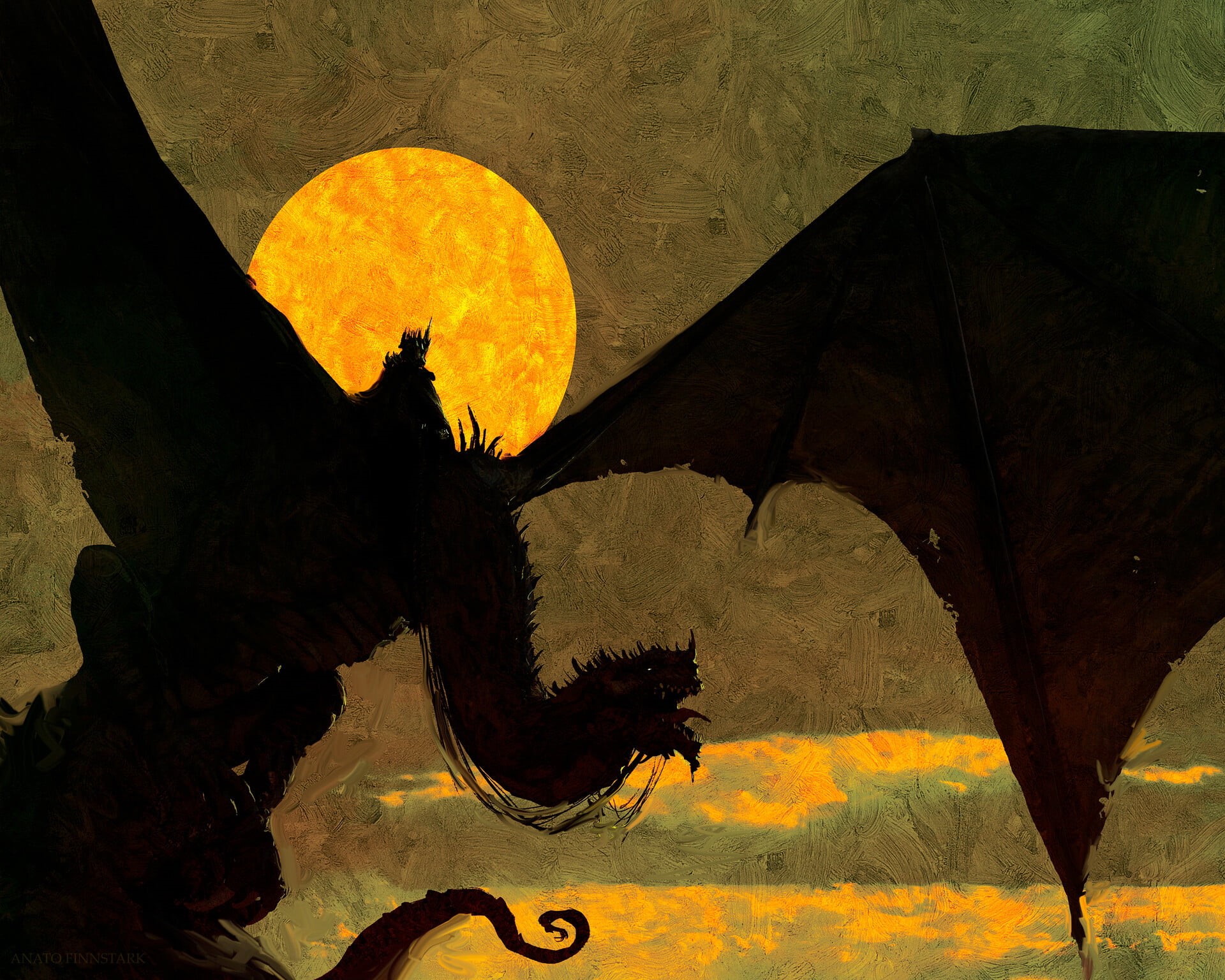 Witch King of Angmar, 1080P, fantasy art, The Lord of the Rings, dragon, HD Wallpaper