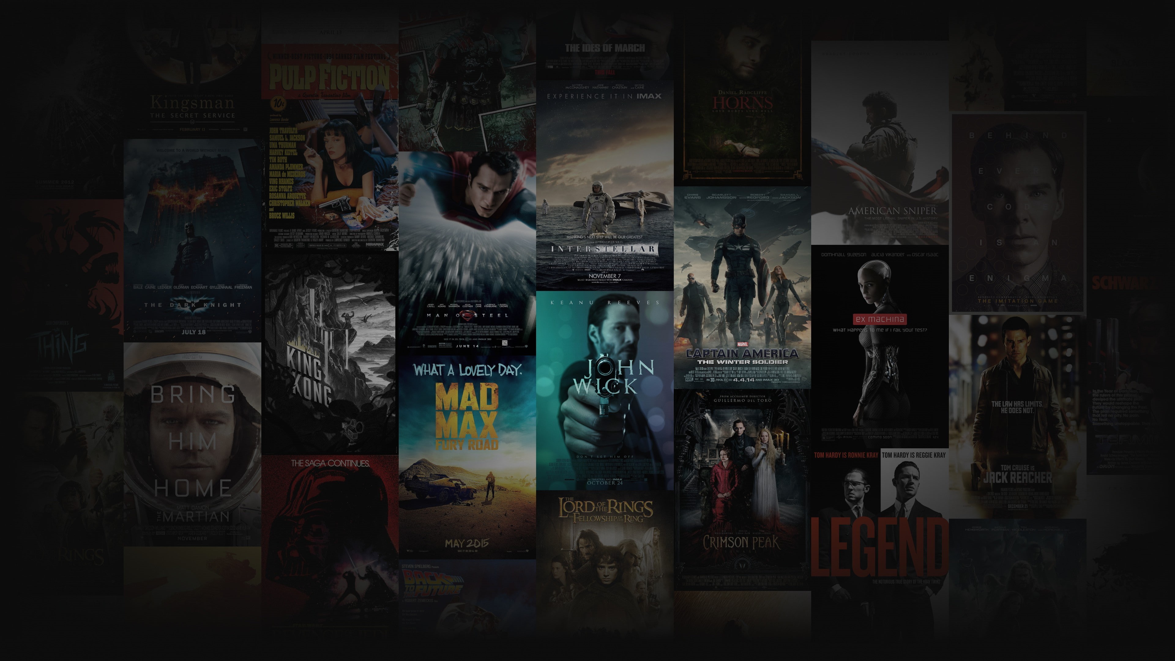 Back to the Future, The Dark Knight, Ex Machina, Terminator, Mad Max, John Wick, King Kong, The Lord of the Rings: The Fellowship of the Ring, The Martian, HD Wallpaper