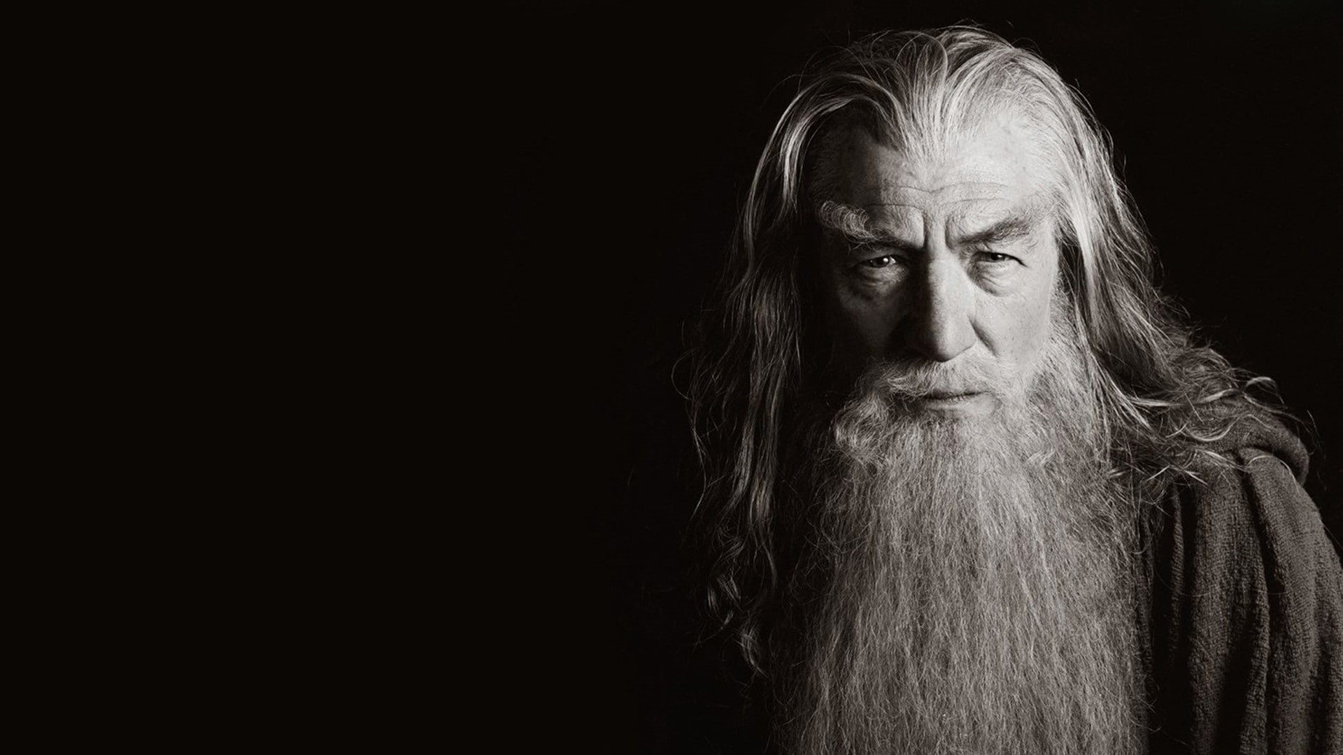 hairstyle, long hair, 1080P, headshot, serious, human hair, Gandalf, looking, copy space, studio shot, contemplation, males, depression - sadness, adult, HD Wallpaper