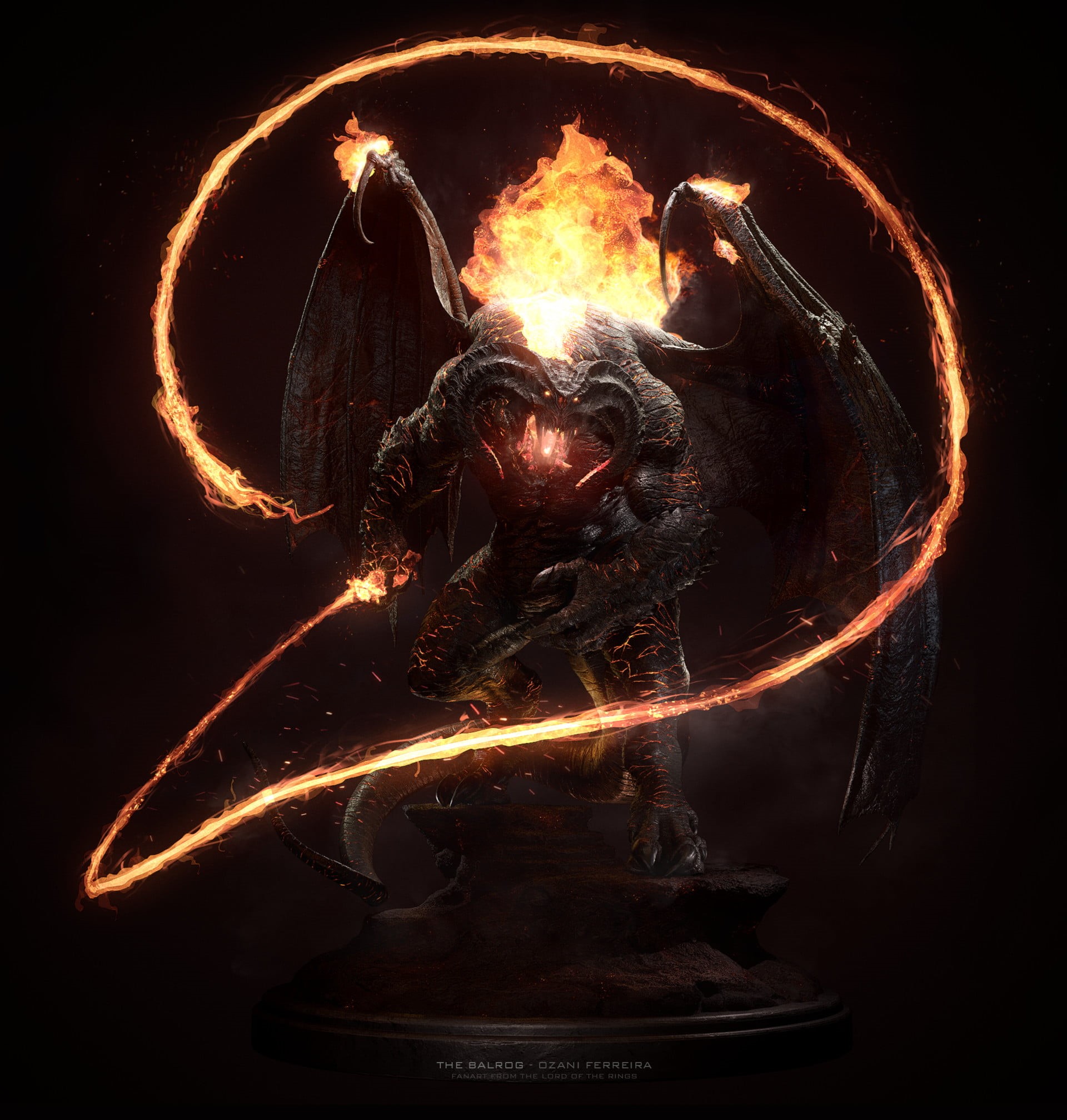 demon, Balrog, creature, 1080P, The Lord of the Rings, Phone HD Wallpaper