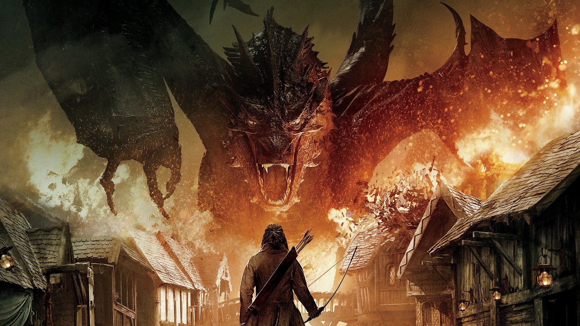 hobbit, dragon, Best Movies s, battle, 1080P, five, armies, hobbit 3, HD Wallpaper