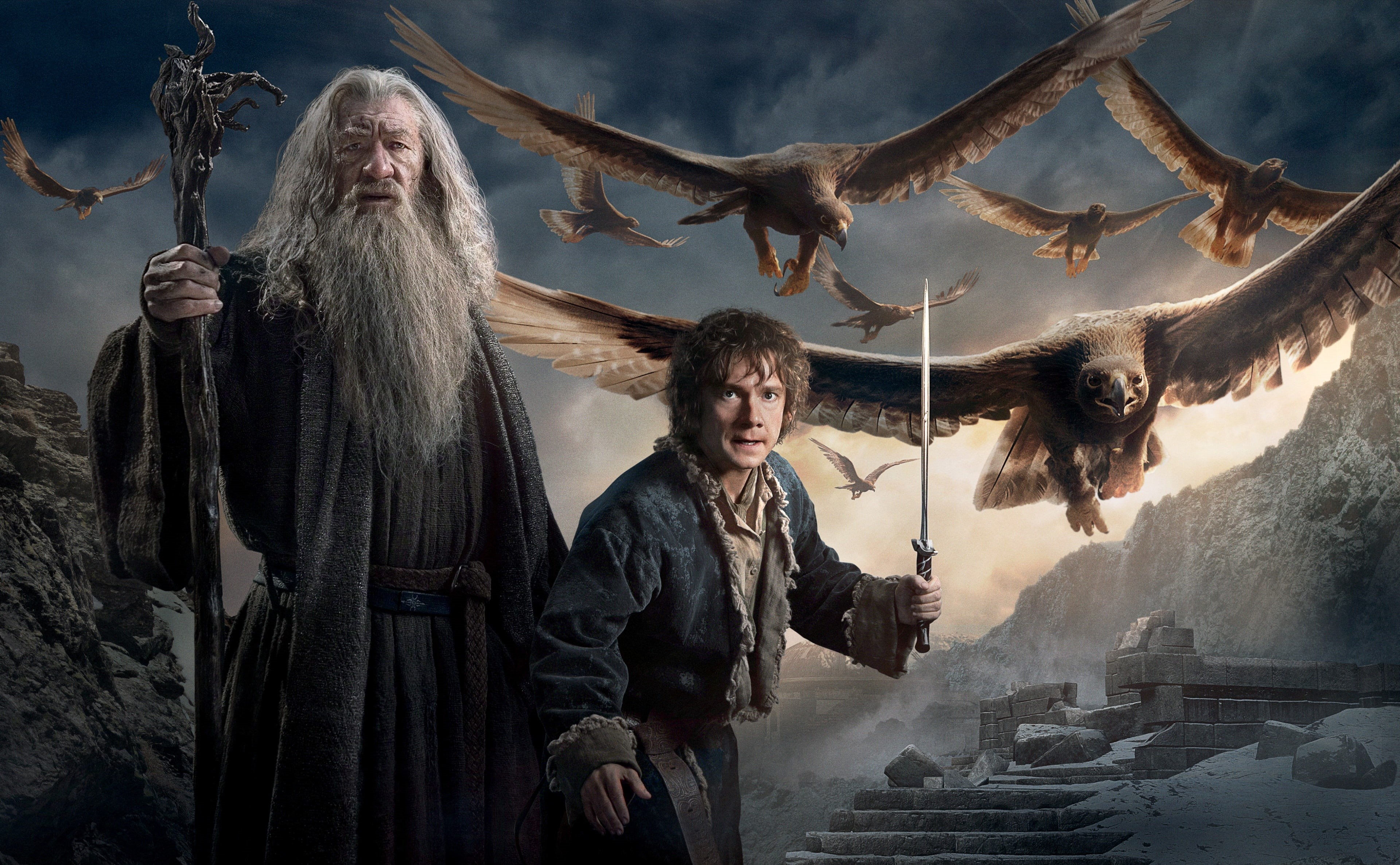 standing, hanging, The Hobbit, 2014, Bilbo, males, lord, Hobbit, men, adult, spirituality, religion, horror, casual clothing, belief, real people, waist up, HD Wallpaper