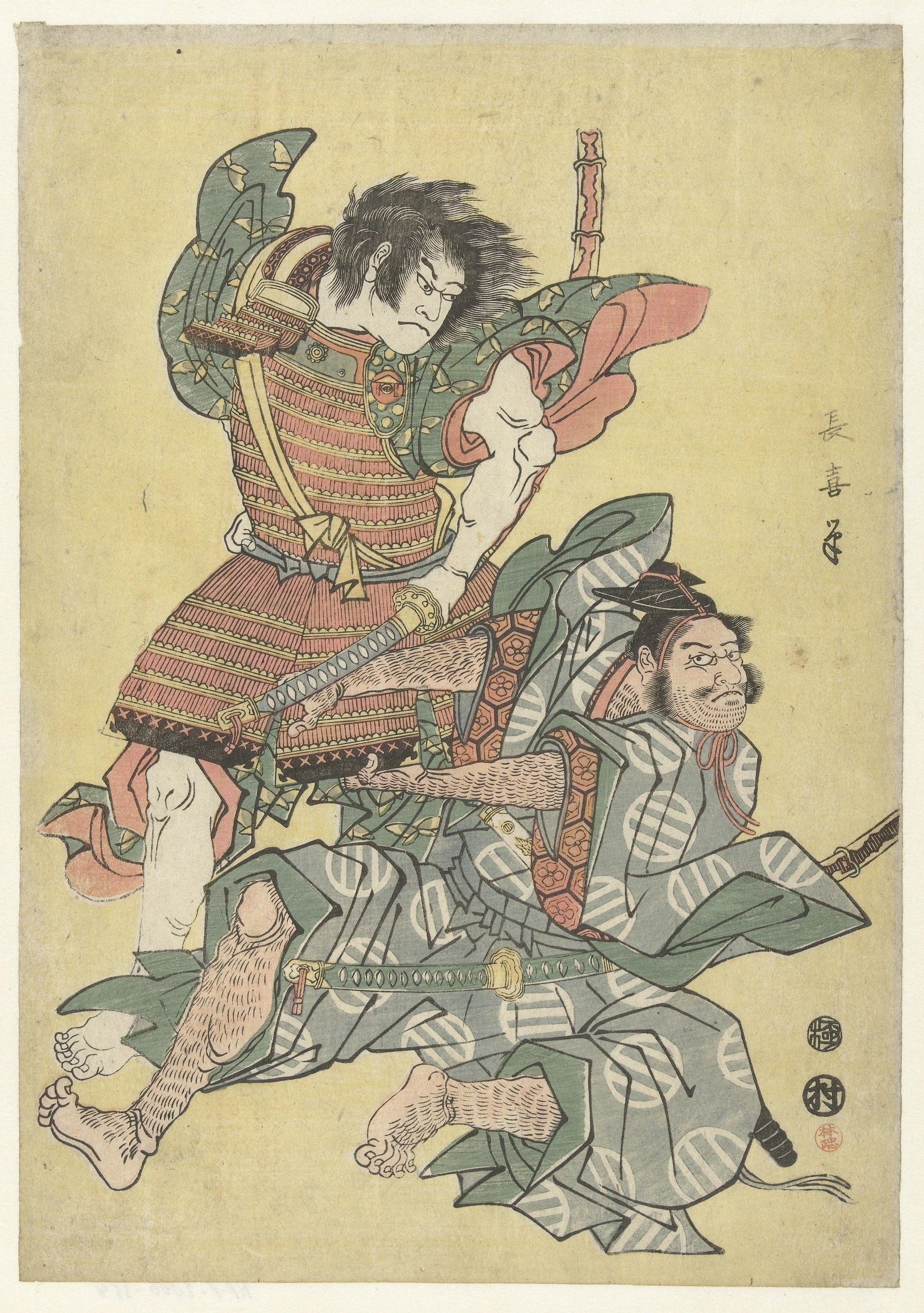art and craft, paper, japanese, painted, warriors, architecture, fighting, samurai, 2K, auto post production filter, artwork, painting, adult, people, Phone HD Wallpaper