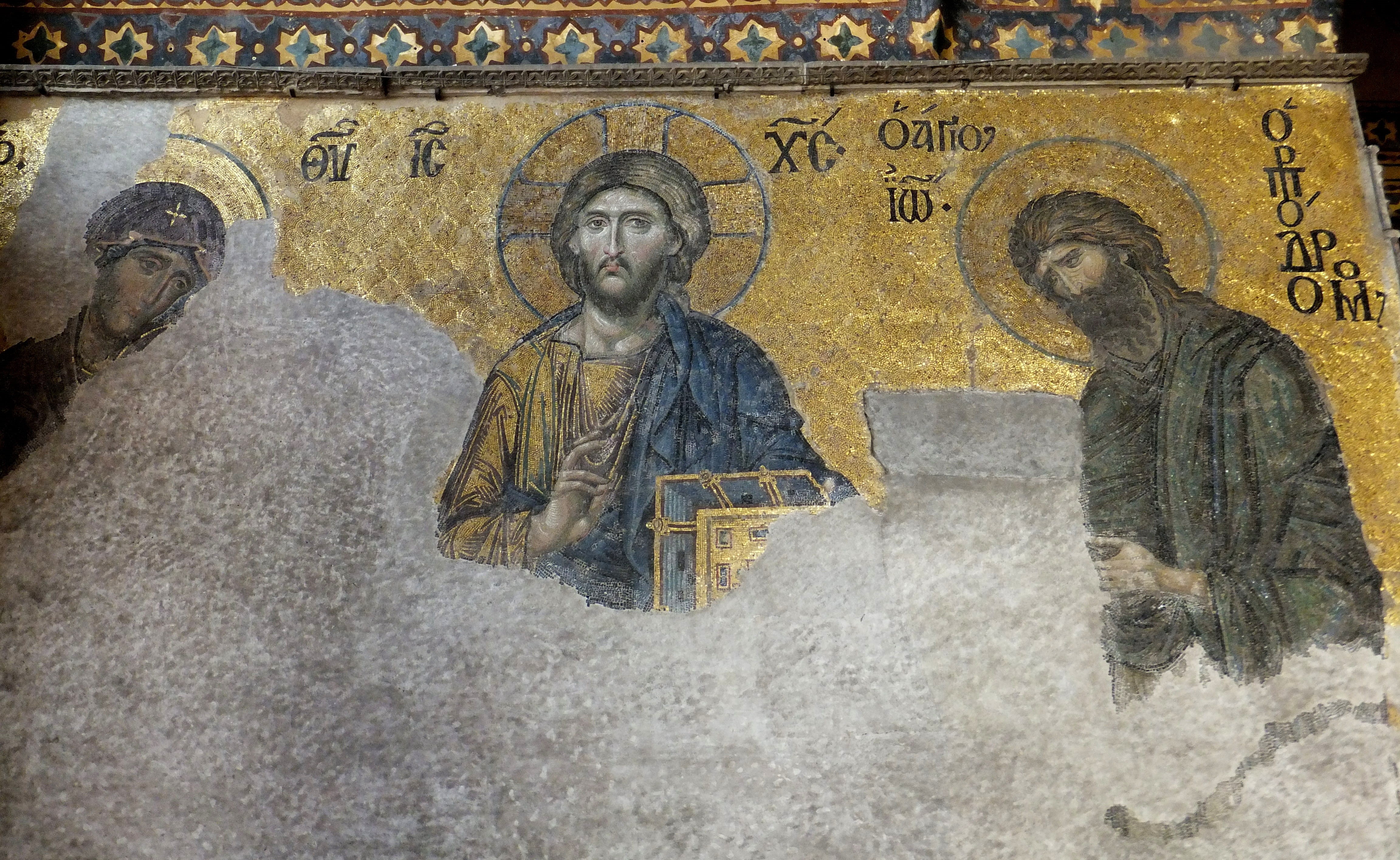 people, Hagia Sophia, representation, spirituality, deesis mosaic, built structure, human representation, travel destinations, painted image, place of worship, HD Wallpaper