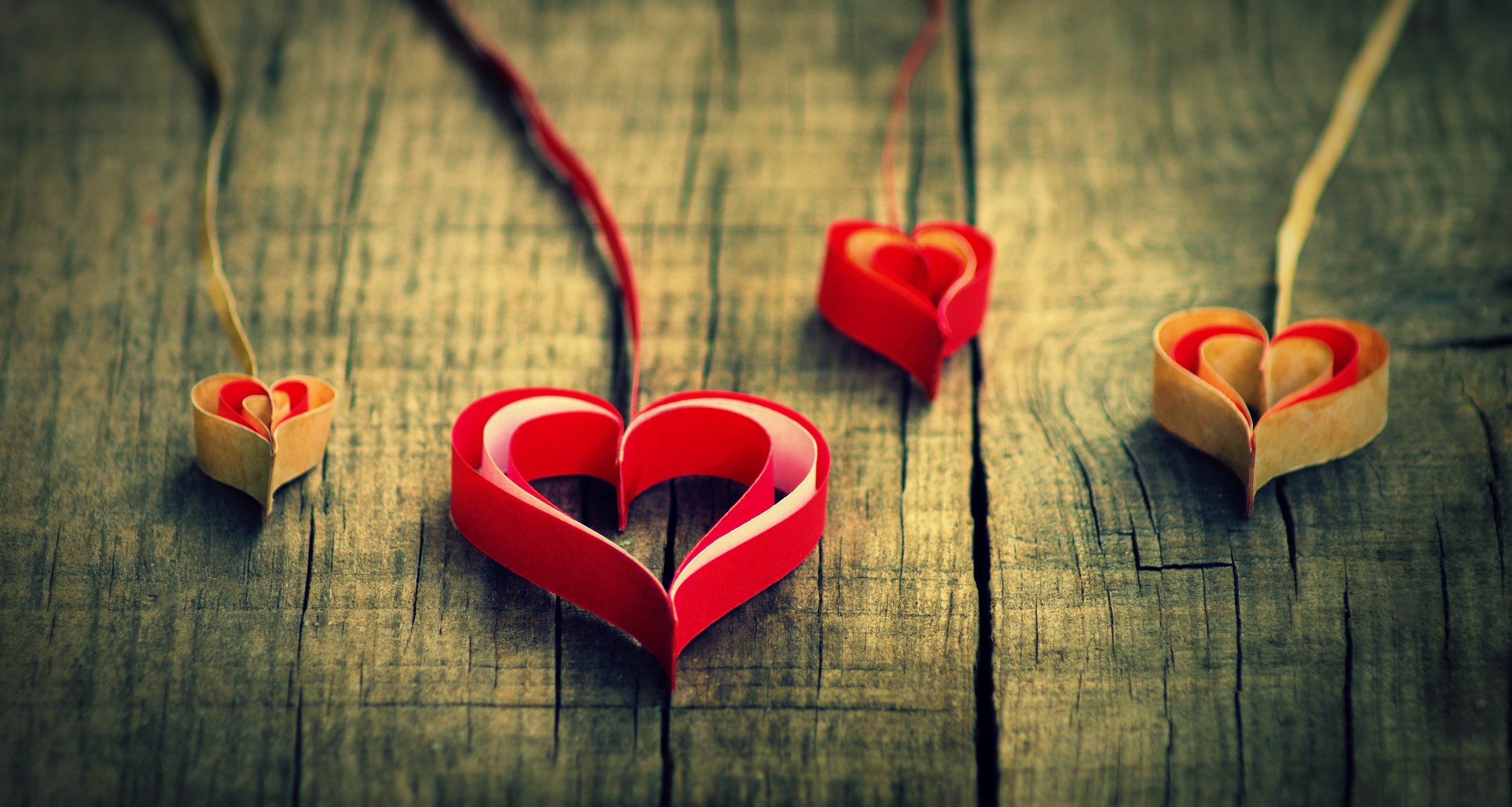 beautiful, shape, gift, close-up, wood - Material, holiday, decors, craft, love, emotion, beige, positive emotion, valentines Day - Holiday, HD Wallpaper