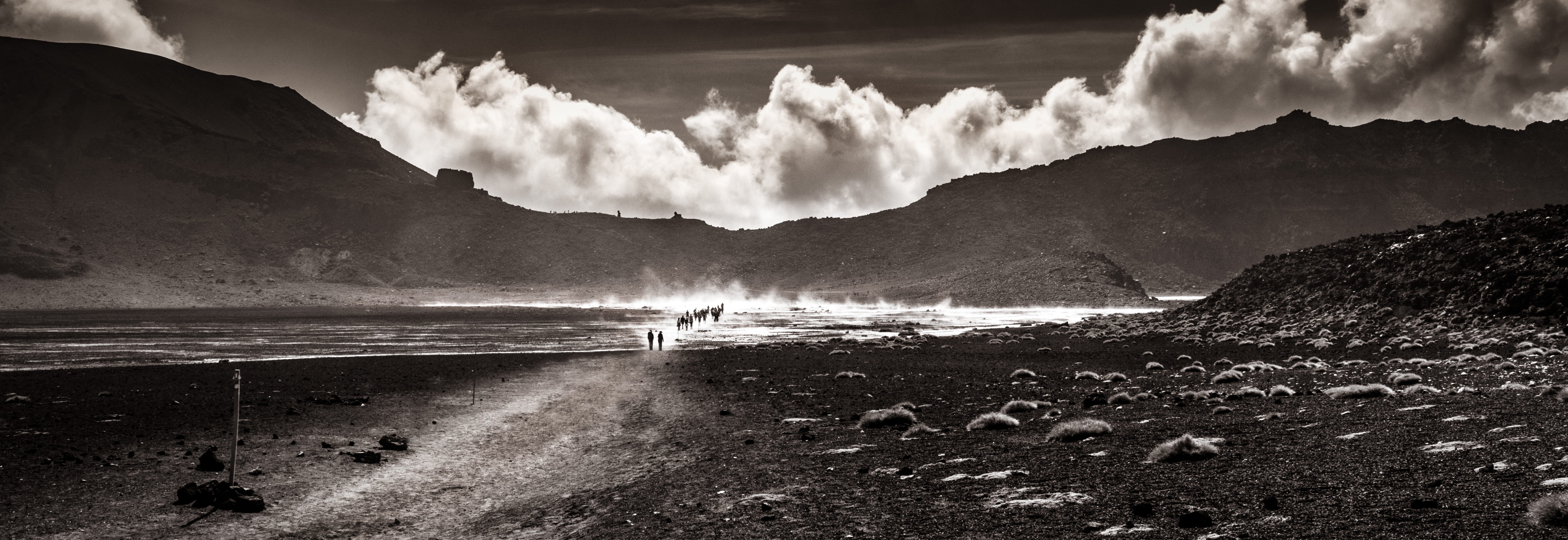 land, vulcano, landscape, scenics - nature, water, day, mist, power in nature, sky, trip, outdoors, travel, travel destinations, tongariro national park, HD Wallpaper