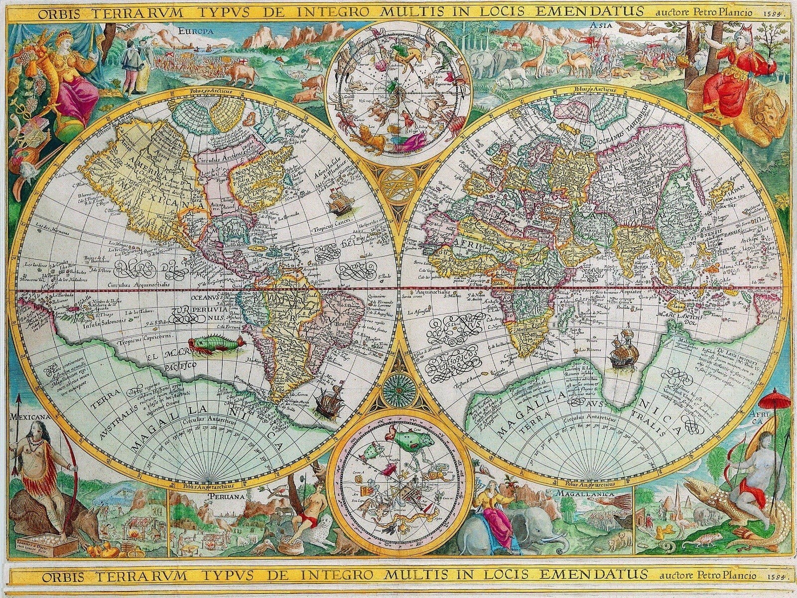 multi colored, human representation, world map, creativity, mappe, world, belief, representation, no people, mural, yellow, indoors, map, close-up, full frame, HD Wallpaper