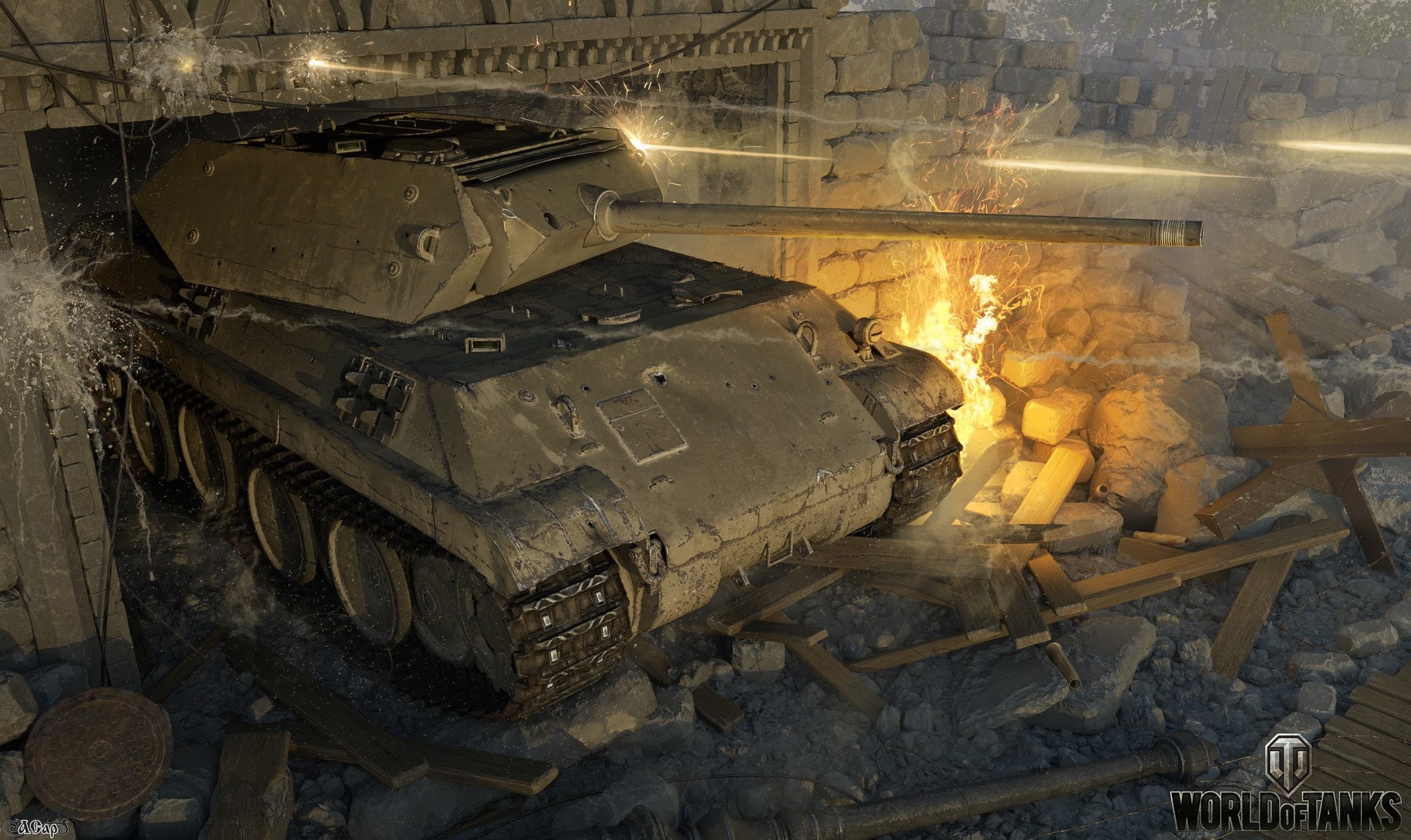 World of Tanks, video games, furnace, fire - natural phenomenon, metal, ruined, construction industry, molten, destruction, accidents and disasters, machinery, HD Wallpaper