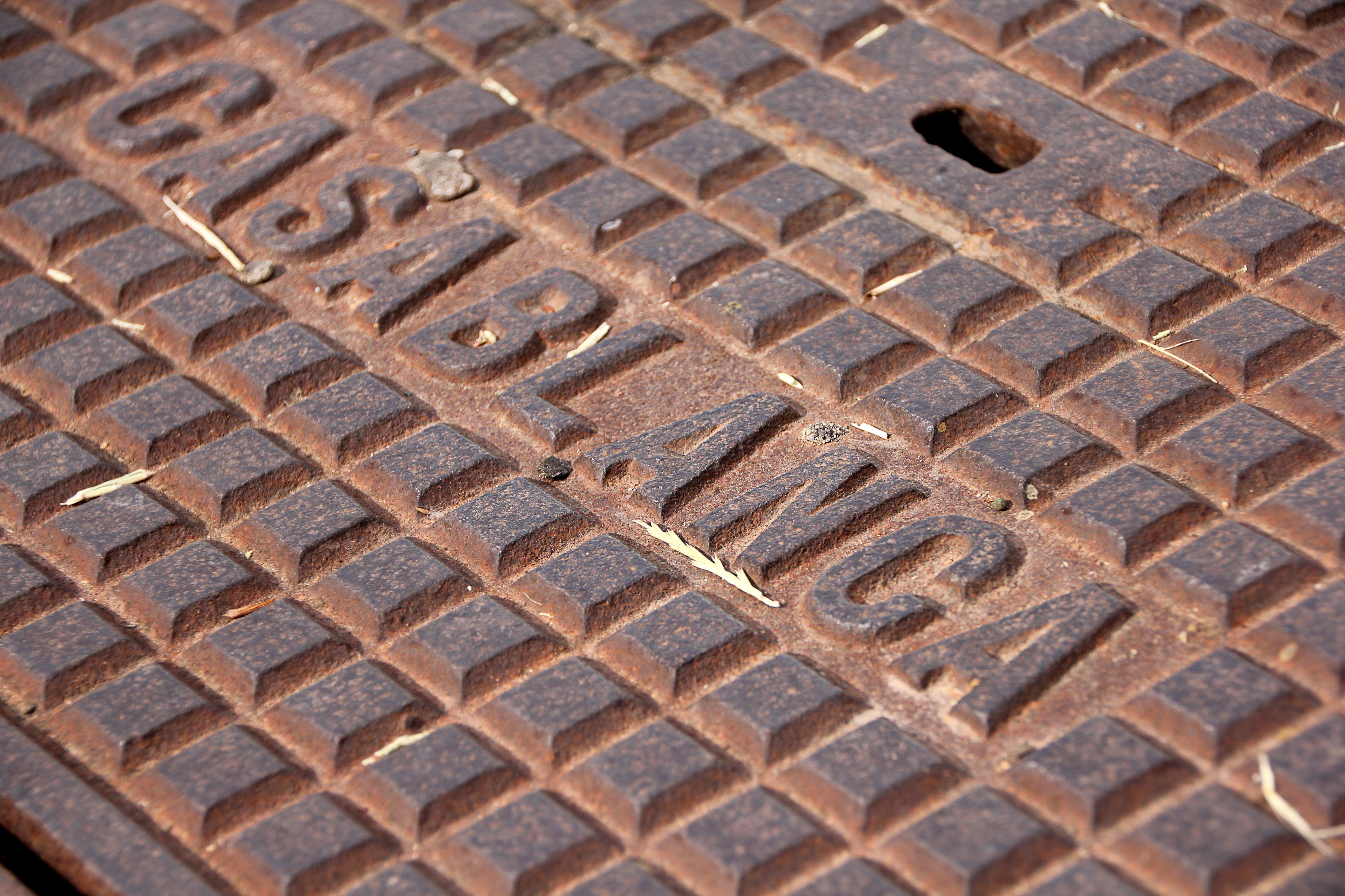 geometric shape, alloy, engraving, sidewalk, textured effect, old, manhole, sheet metal, street, iron, day, communication, outdoors, pattern, shape, Font, HD Wallpaper